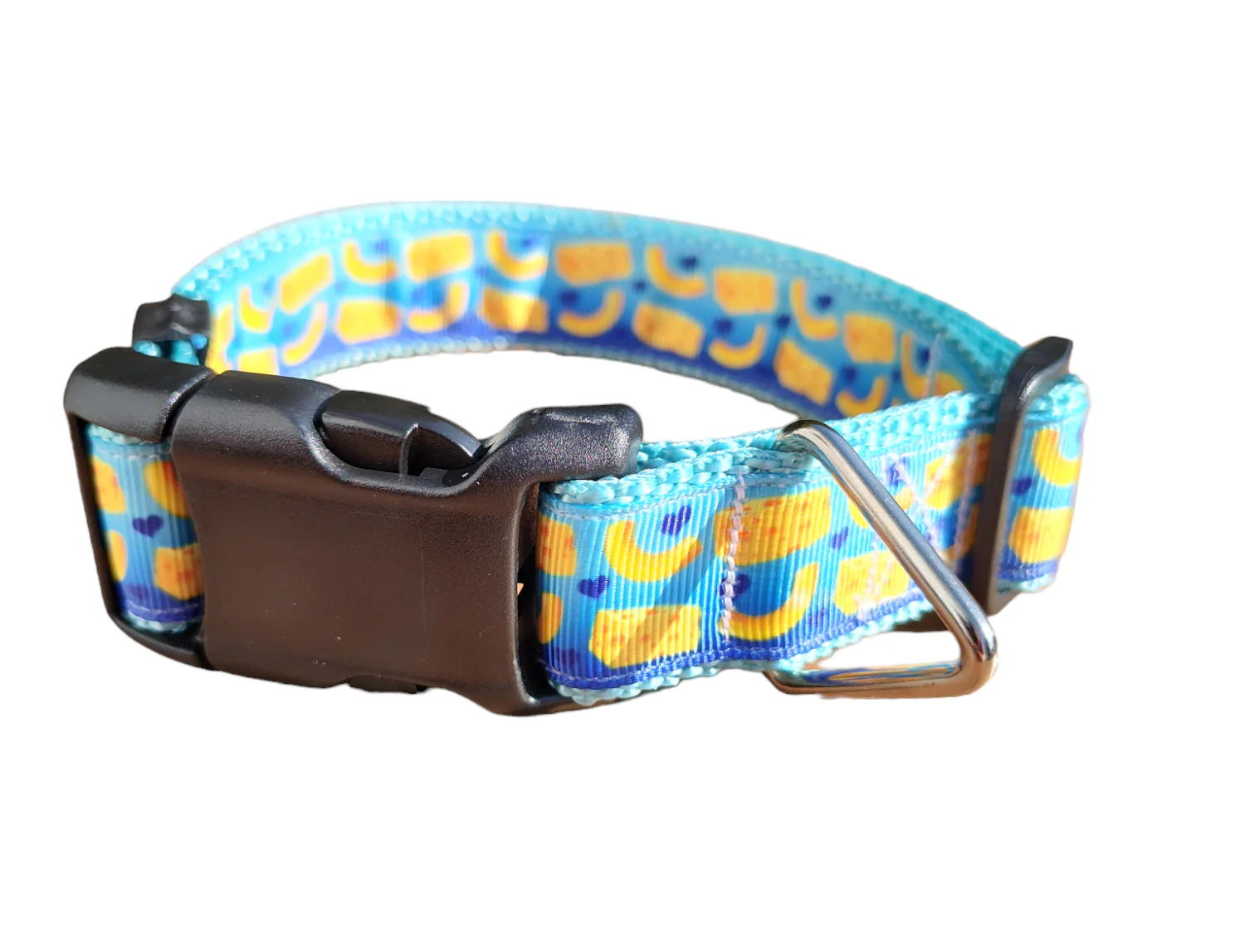 Mac And Cheese Light Blue Nylon Dog Collar MD, LG, XL, Leash, Martingale - Image 2