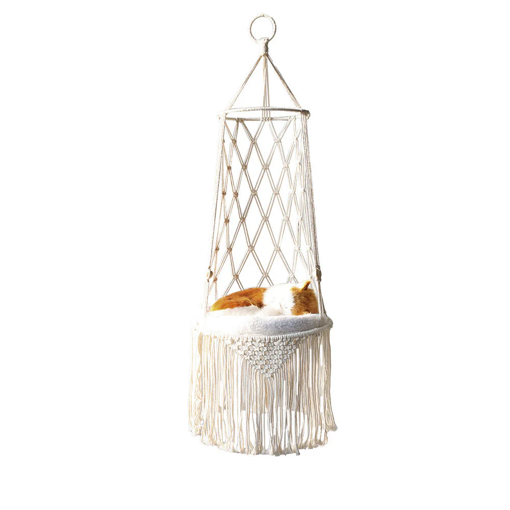 Macrame Hanging Cat Swing Bed - Image 5