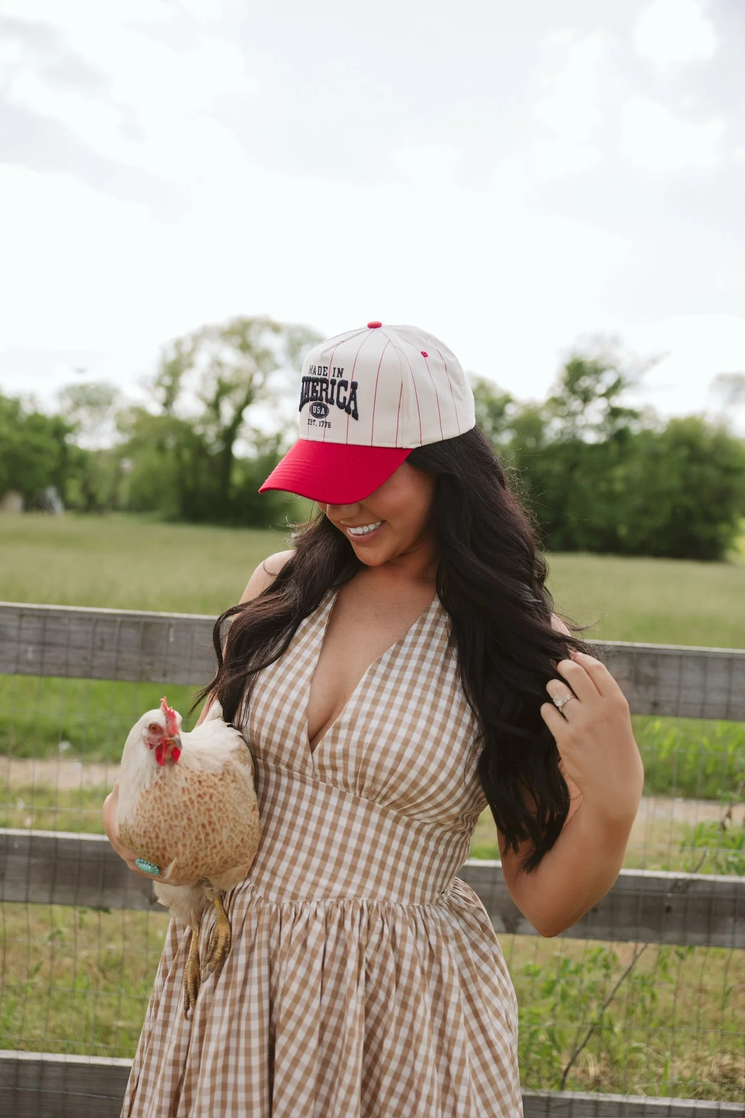 Made in America - Red Stripe Vintage Trucker Hat - Image 2