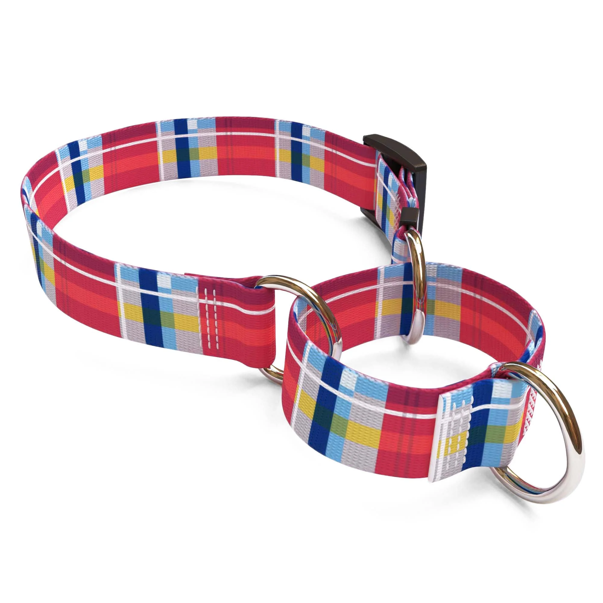 Madras Burgundy Dog Collar - Image 3
