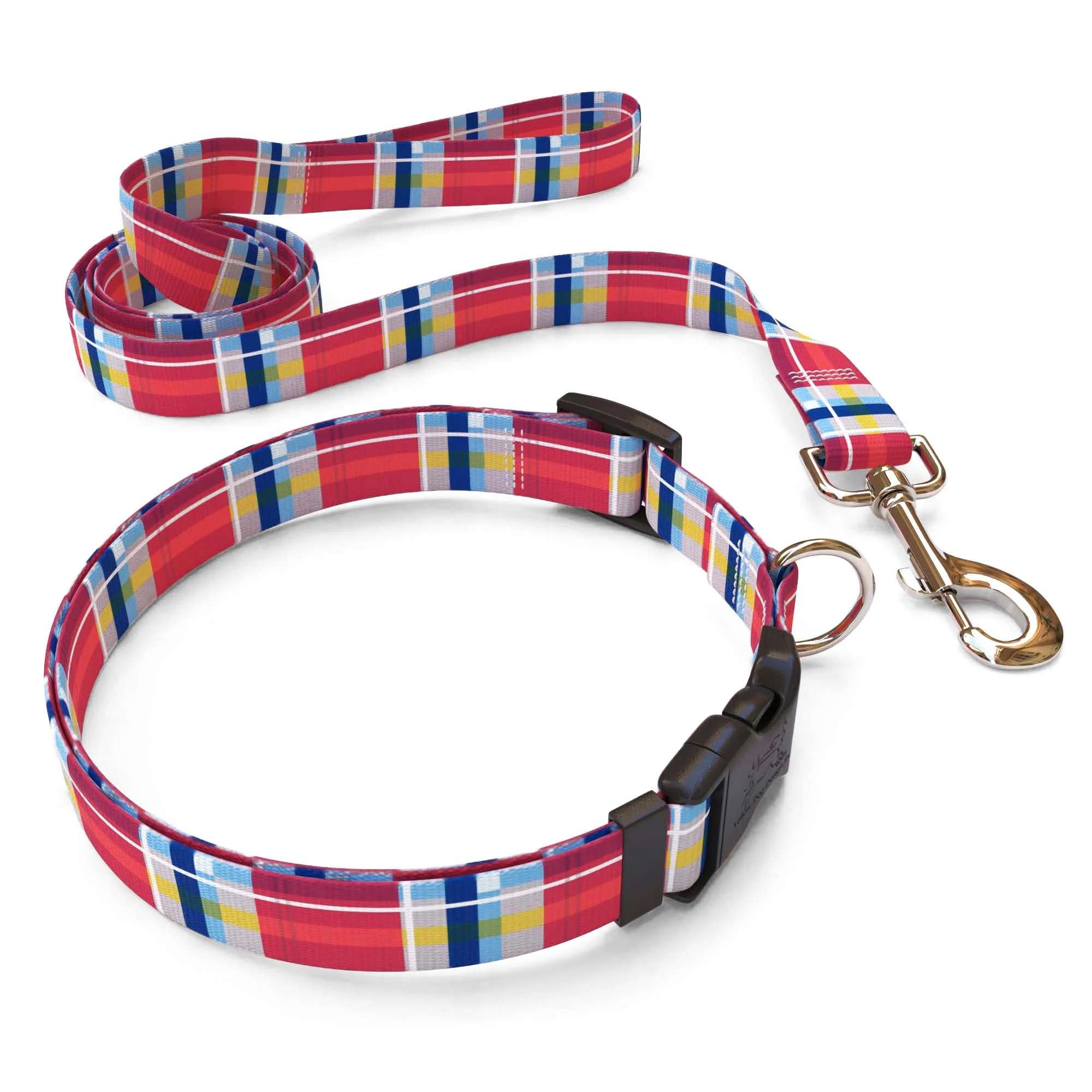 Madras Burgundy Dog Collar - Image 4