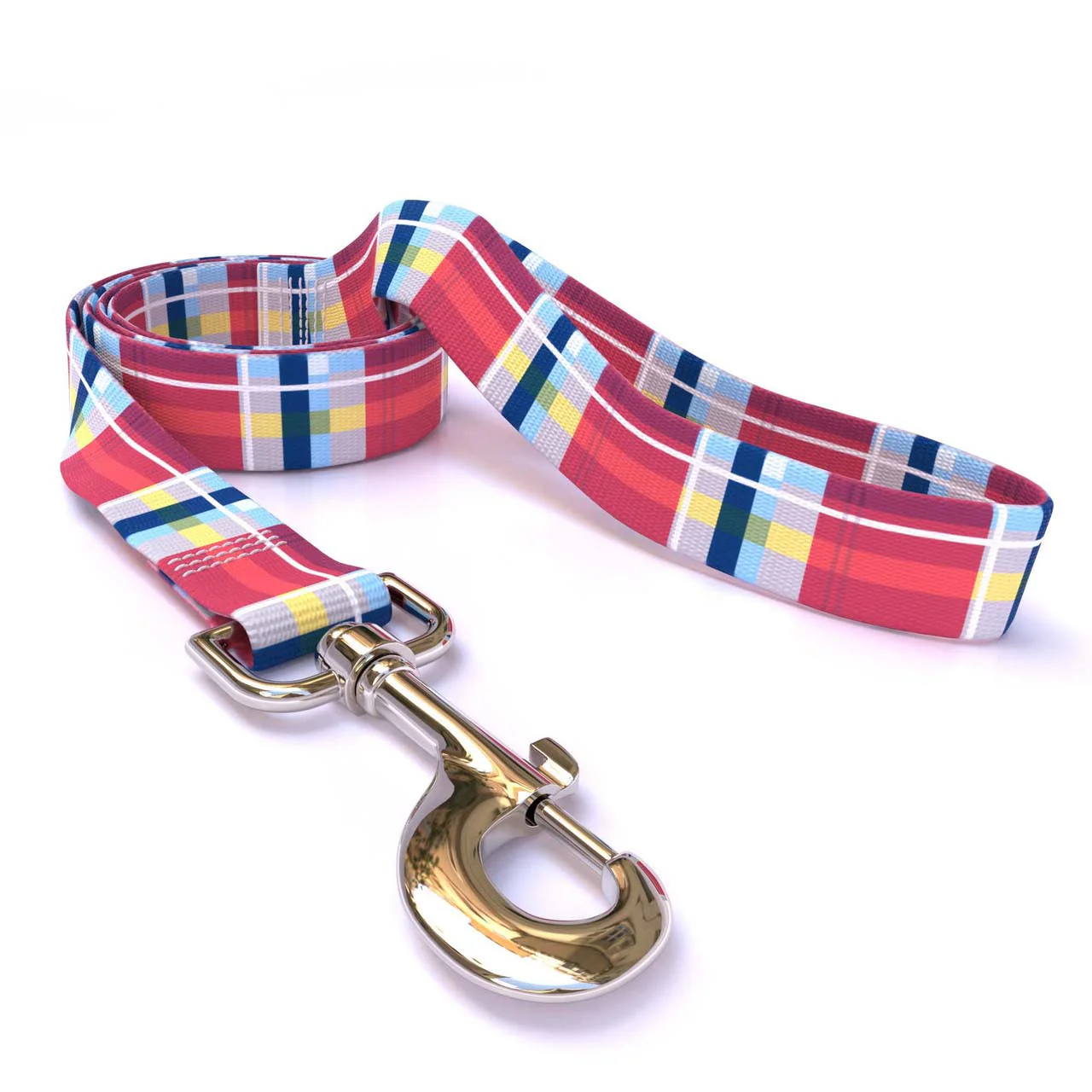 Madras Burgundy Dog Leash - Image 2