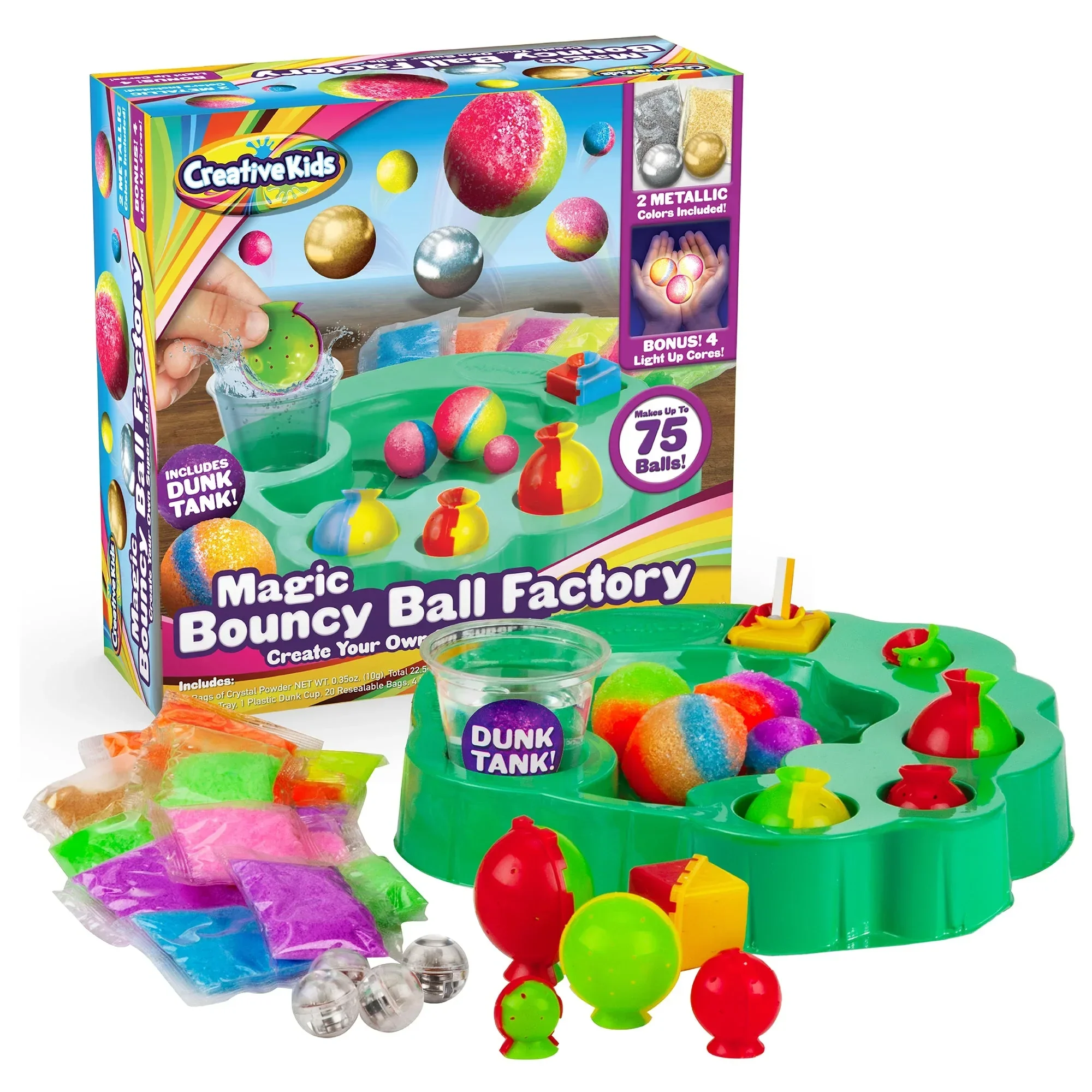 Magic Bouncy Ball Factory Set - Make 75 Stunning DIY Bouncy Balls, Including Light-Up Magic Balls! - Image 2