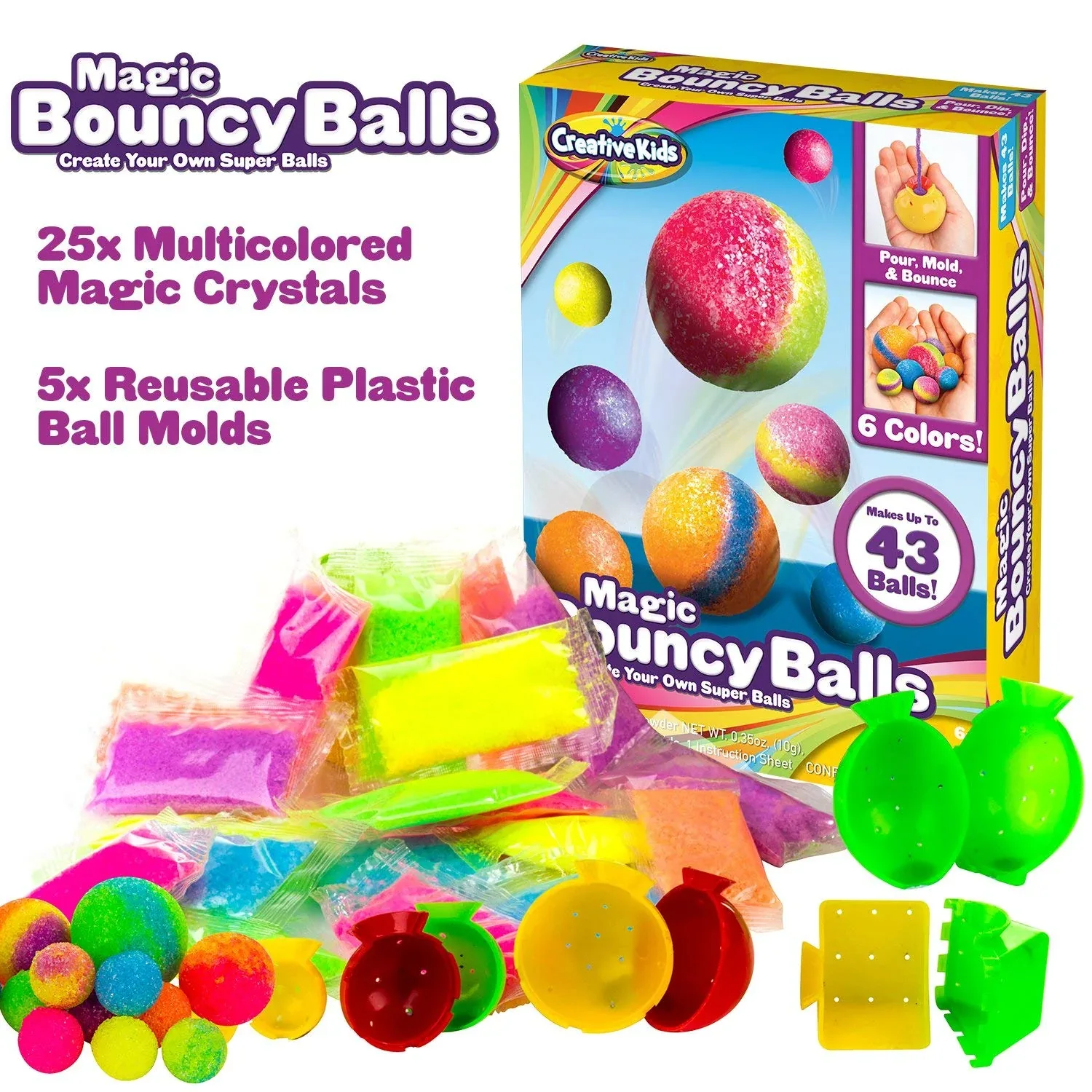 Magic Bouncy Balls - Create Your Own 43 Power Balls Craft Kit for Kids - Image 3