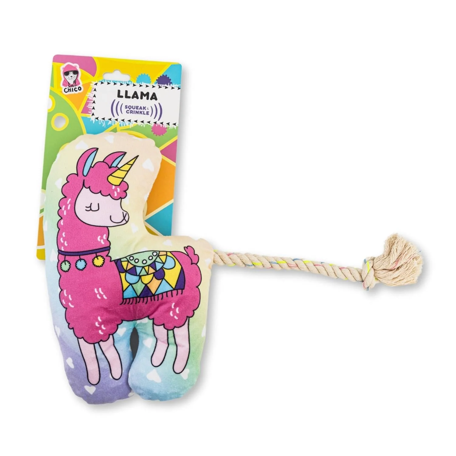Magical Llama Plush Dog Toy – with Squeaker & Crinkle Paper for Fun Play - Image 2