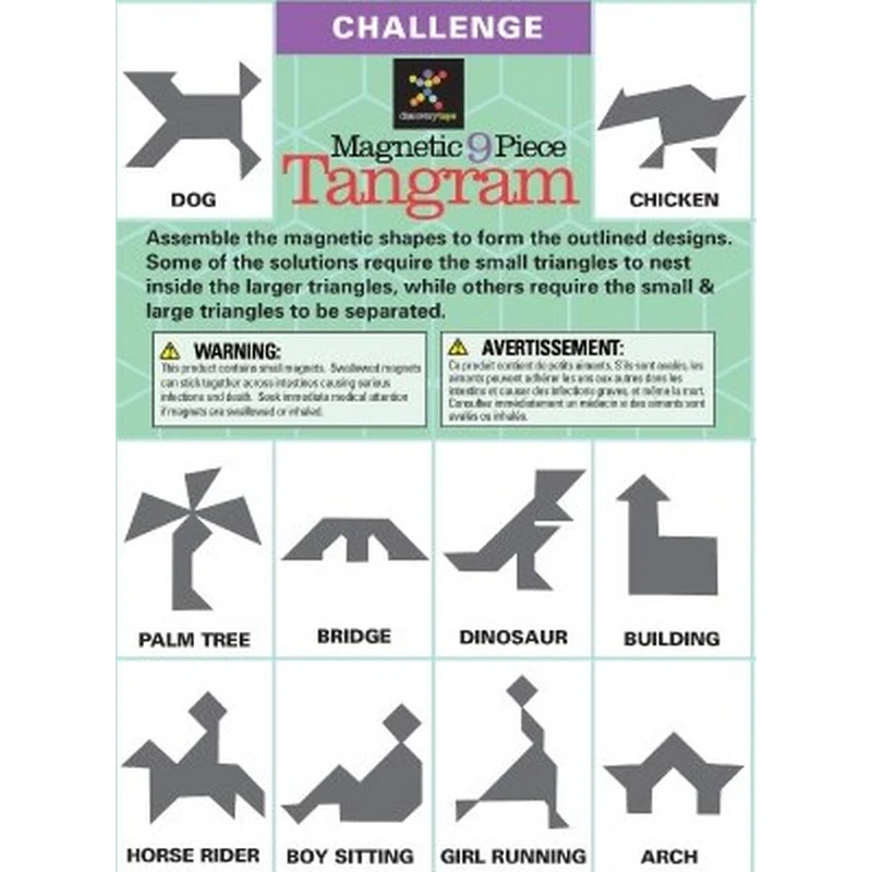 MAGNETIC 9-PIECE TANGRAM Puzzle Challenge - Image 6