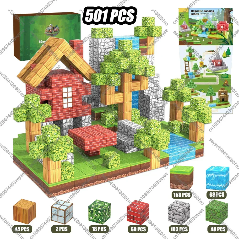 Magnetic Building Blocks Mine World Magnet Cube Set for Boy Girl Kid Age 3+ DIY Model Children Stem STEM Sensory Toy Gift - Image 37
