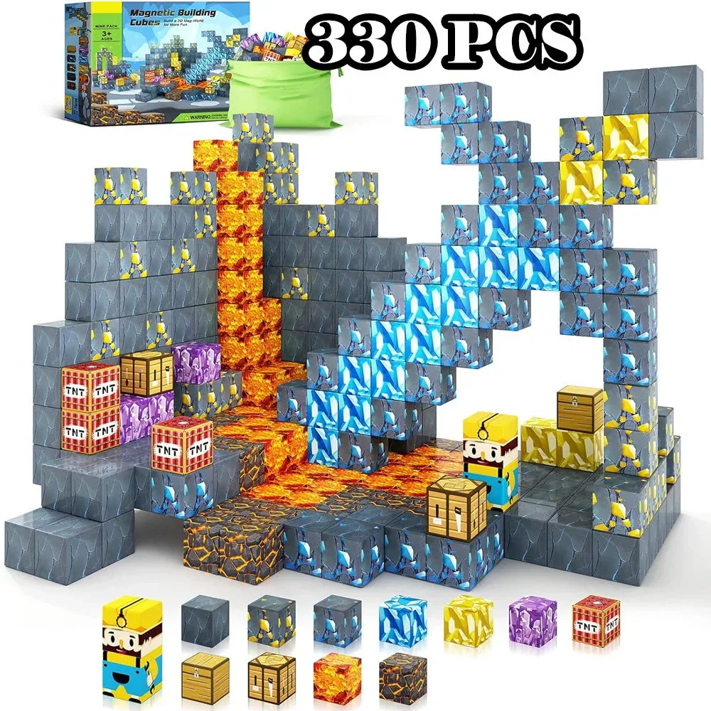 Magnetic Building Blocks Mine World Magnet Cube Set for Boy Girl Kid Age 3+ DIY Model Children Stem STEM Sensory Toy Gift - Image 46