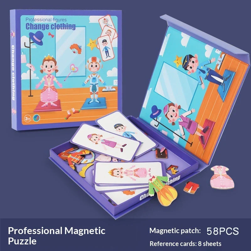 Magnetic Puzzle Featuring Characters In Various Professions And A Princess Dress-up Set - Image 10