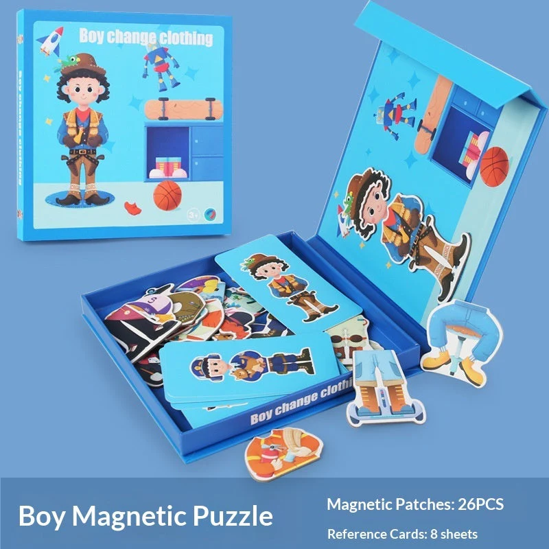 Magnetic Puzzle Featuring Characters In Various Professions And A Princess Dress-up Set - Image 12