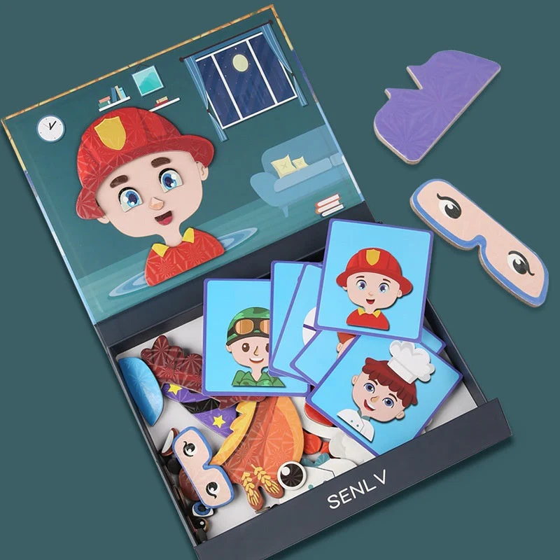 Magnetic Puzzle Featuring Characters In Various Professions And A Princess Dress-up Set - Image 2