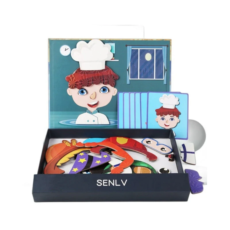 Magnetic Puzzle Featuring Characters In Various Professions And A Princess Dress-up Set - Image 5