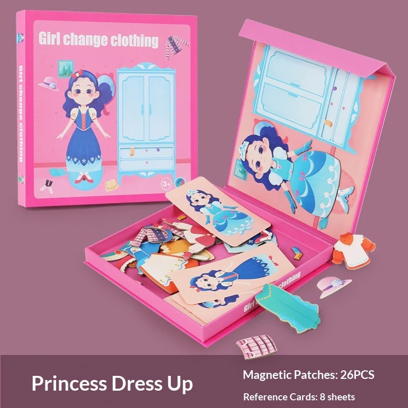 Magnetic Puzzle Featuring Characters In Various Professions And A Princess Dress-up Set - Image 9