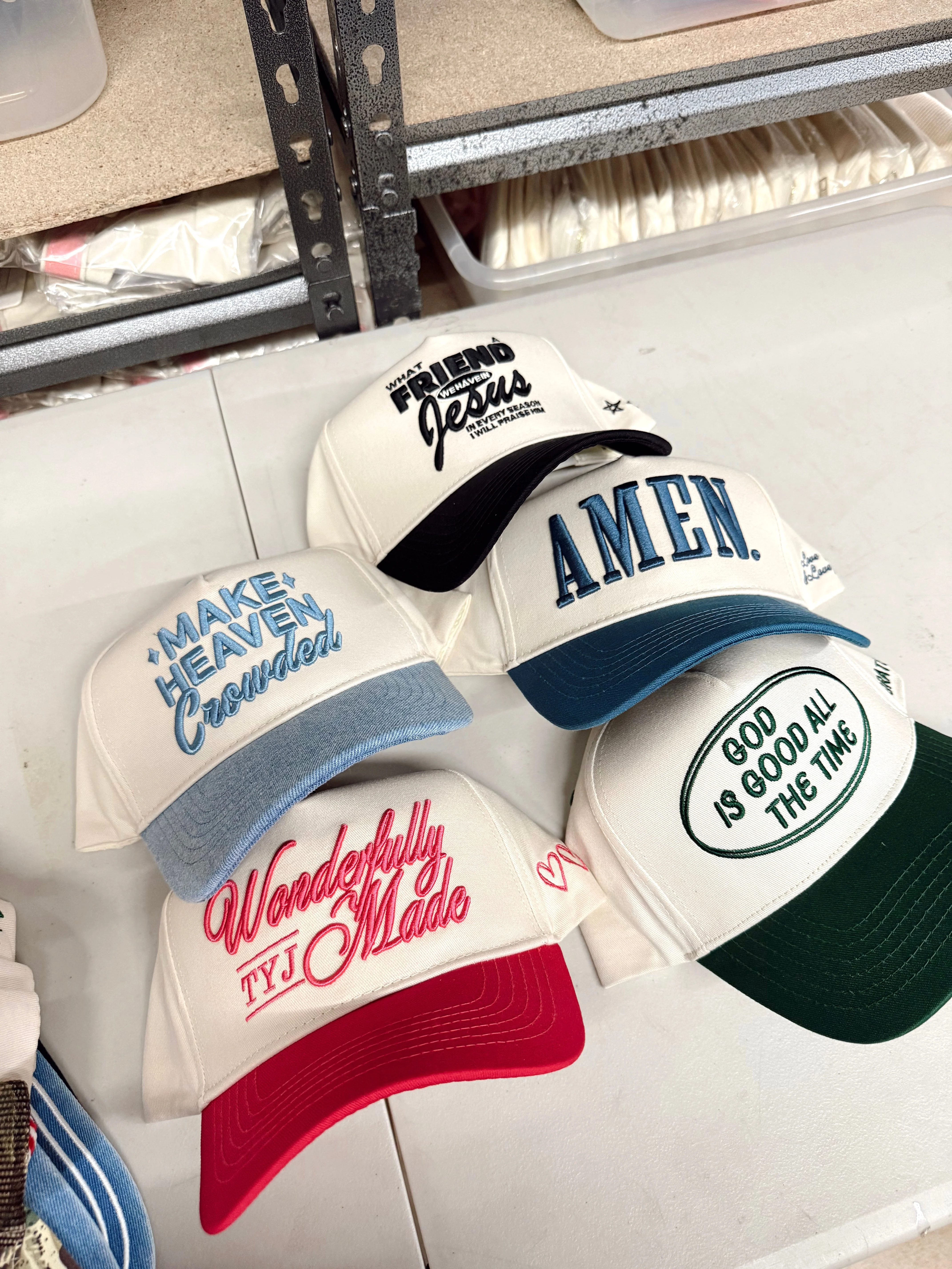 Make Heaven Crowded - Denim Vintage Trucker Hat - Image 6