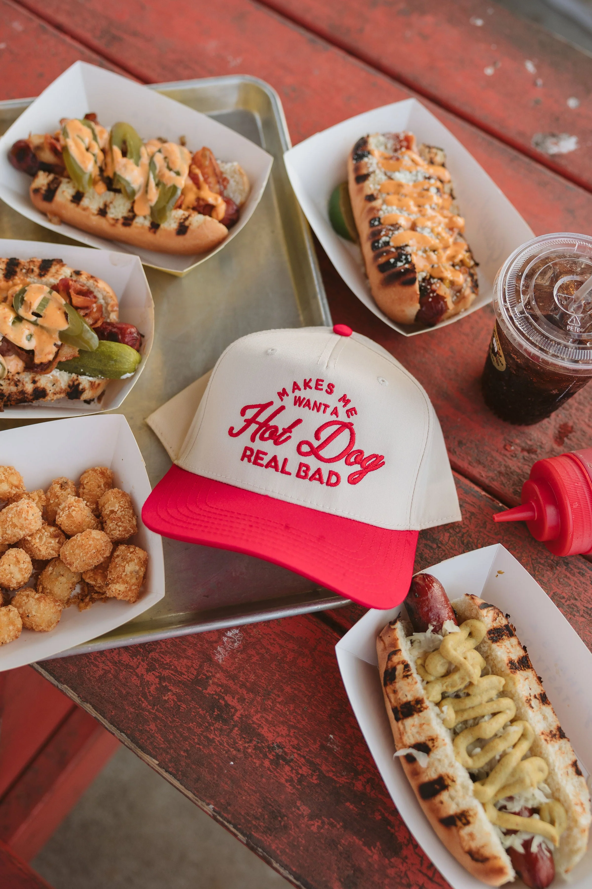 Makes me Want a Hot Dog - Red Vintage Trucker Hat - Image 4