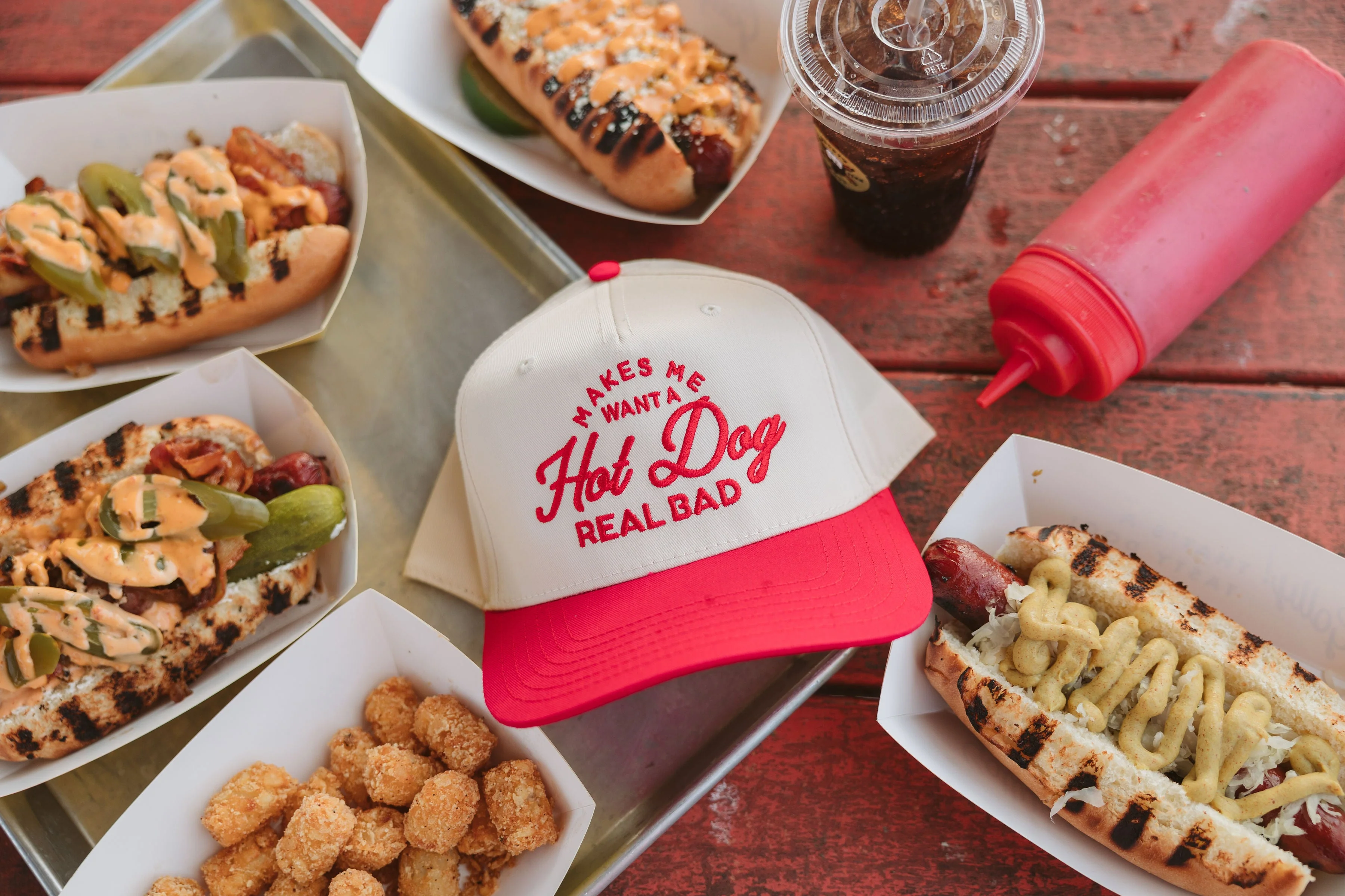Makes me Want a Hot Dog - Red Vintage Trucker Hat - Image 6