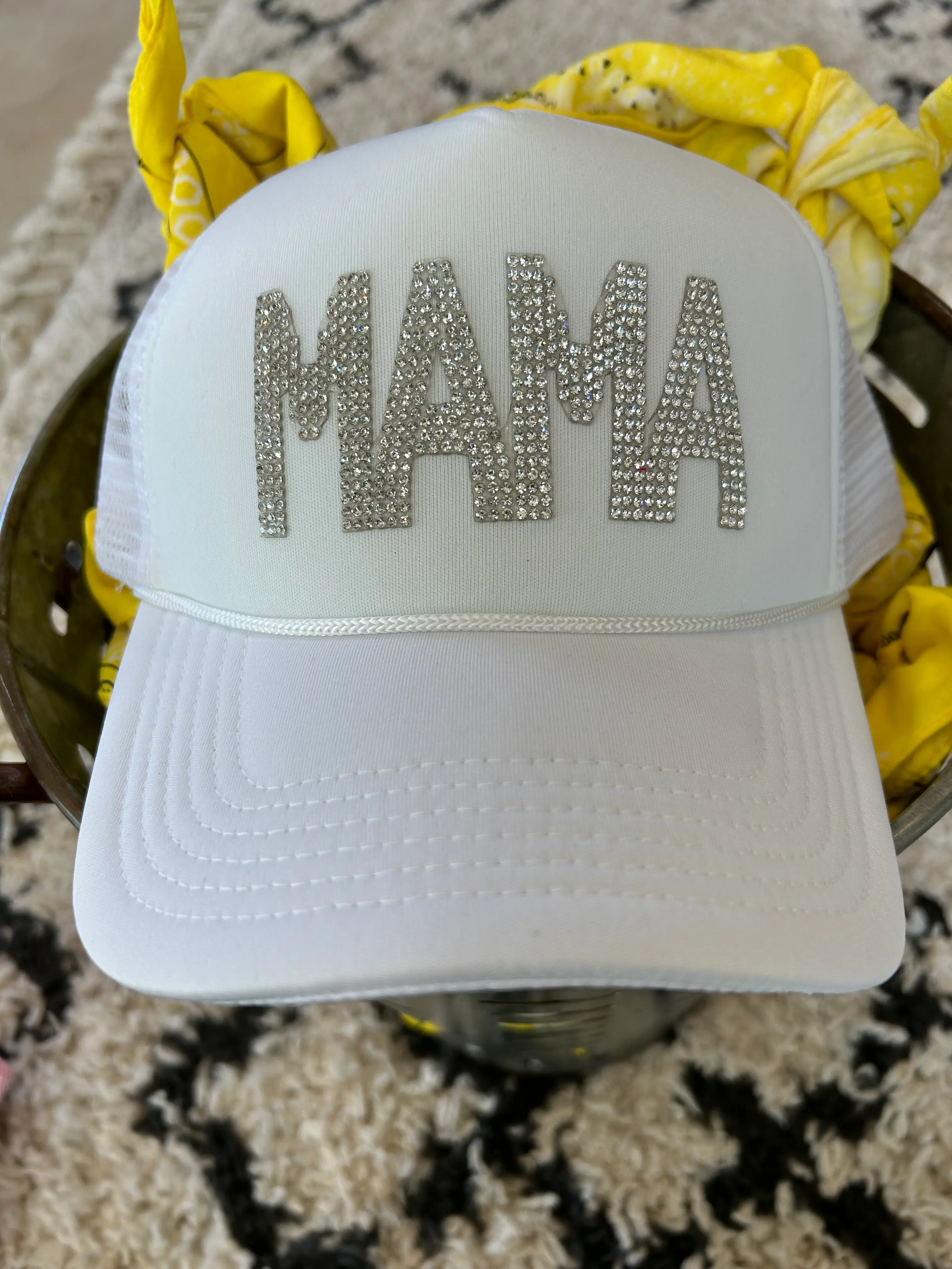 MAMA Rhinestone Trucker Hat - Image 3