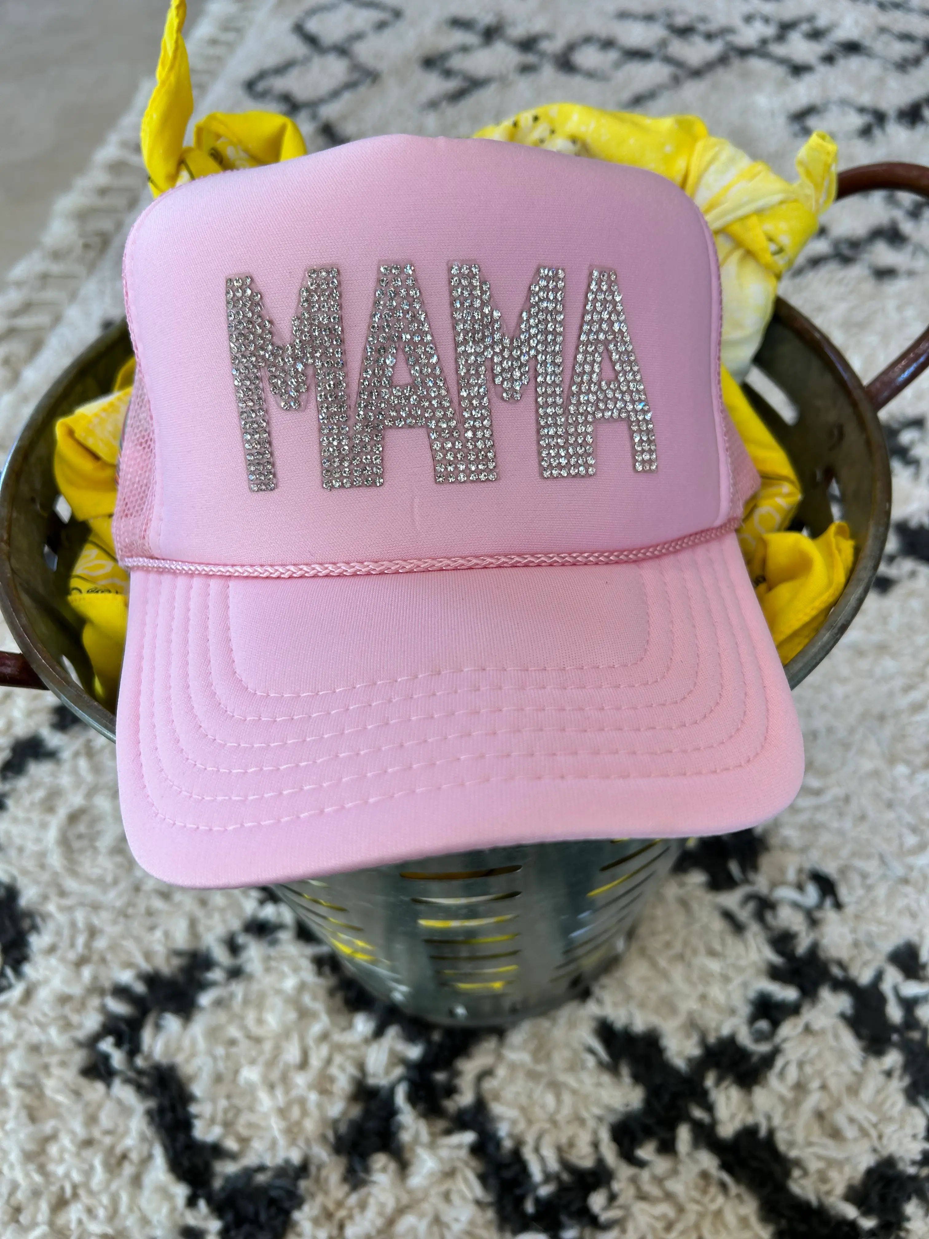 MAMA Rhinestone Trucker Hat - Image 4