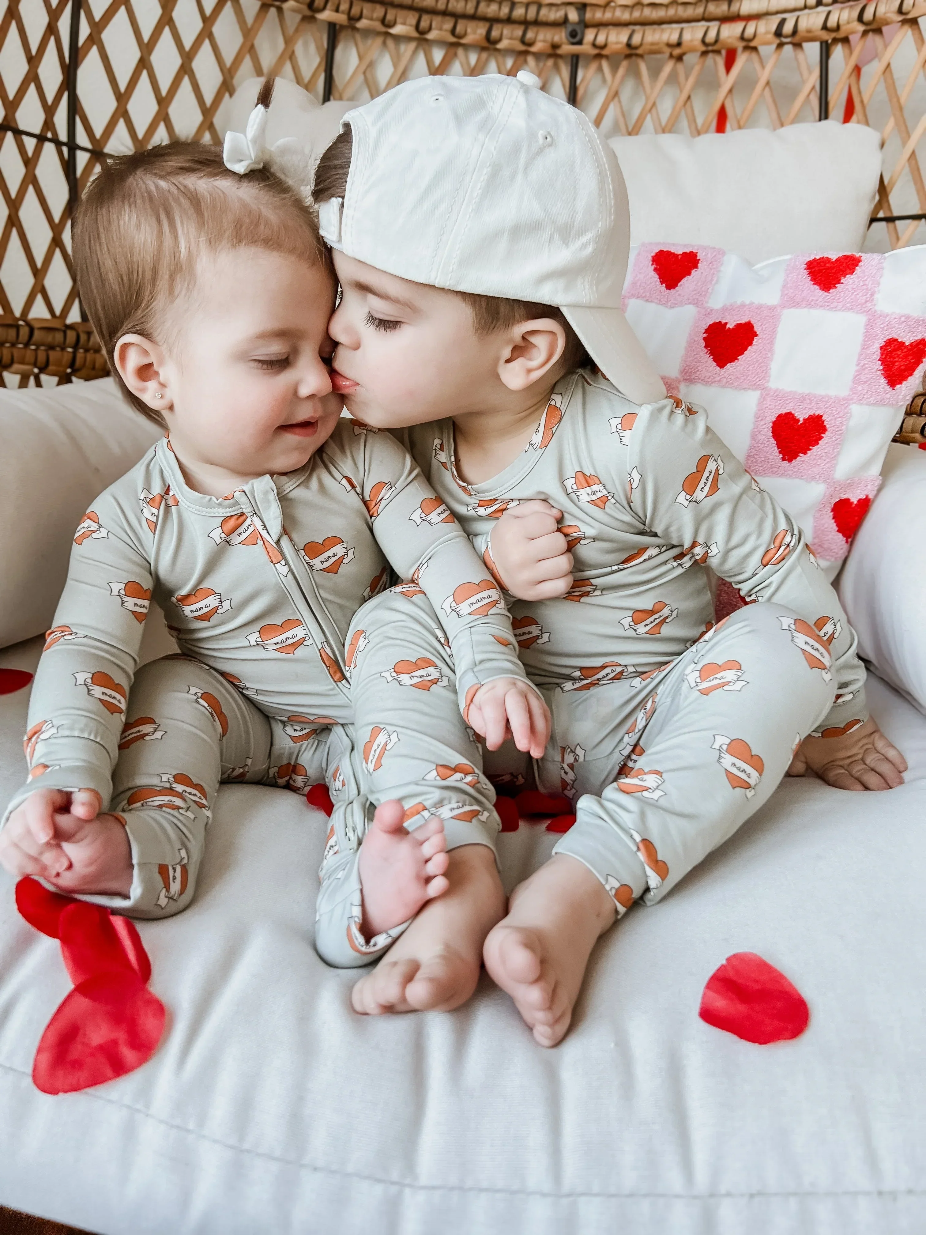 Mama Tattoo Hearts 2pc Bamboo Pajamas - Image 3