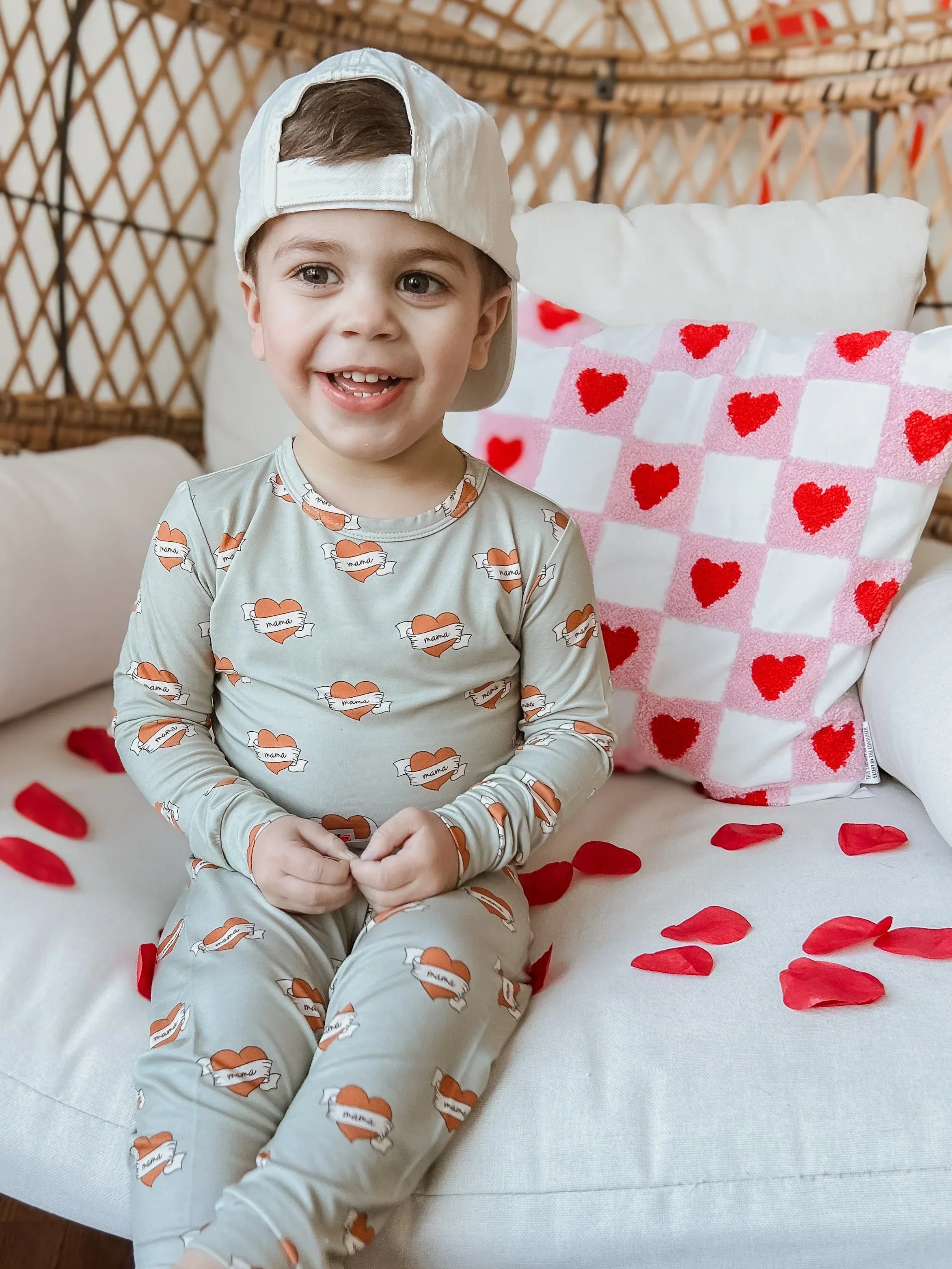 Mama Tattoo Hearts 2pc Bamboo Pajamas - Image 5