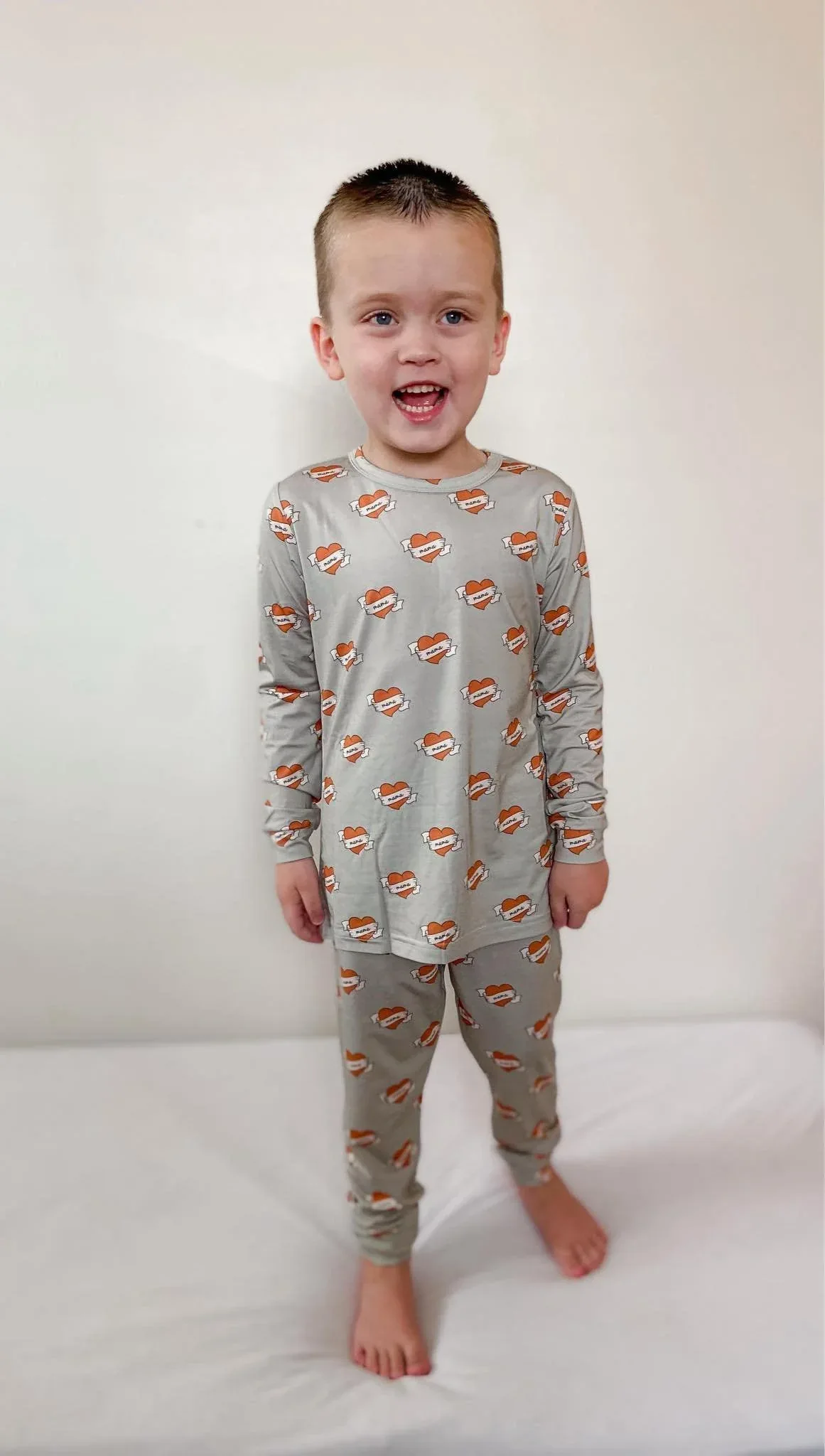 Mama Tattoo Hearts 2pc Bamboo Pajamas - Image 8