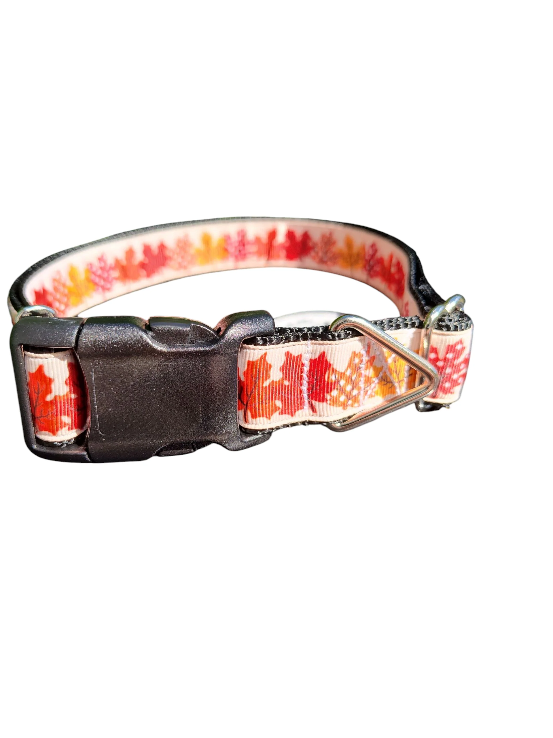 Maple Leaves Nylon Dog Collar - Image 2