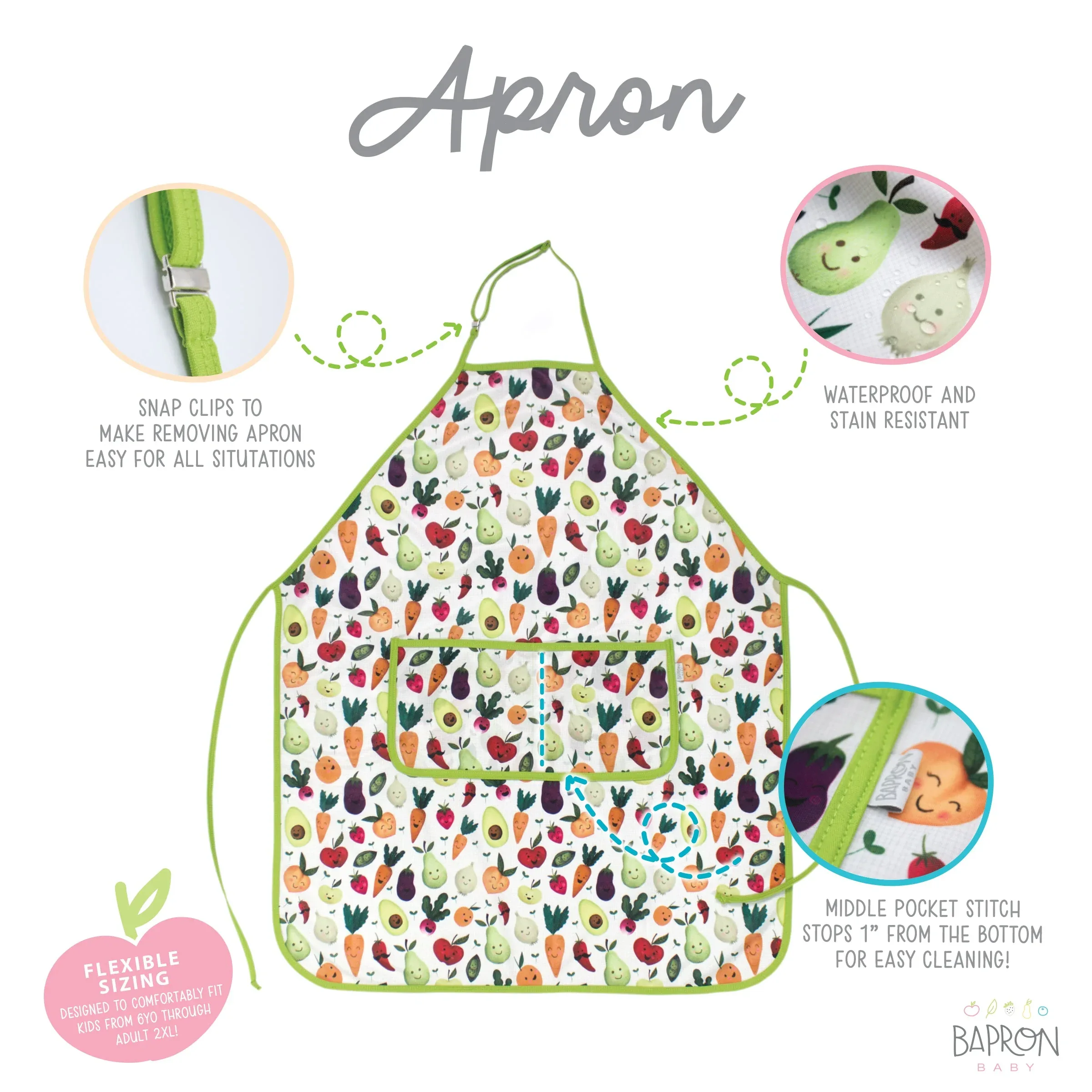 Market Fresh Apron - fits sizes youth small through adult 2XL - Image 2