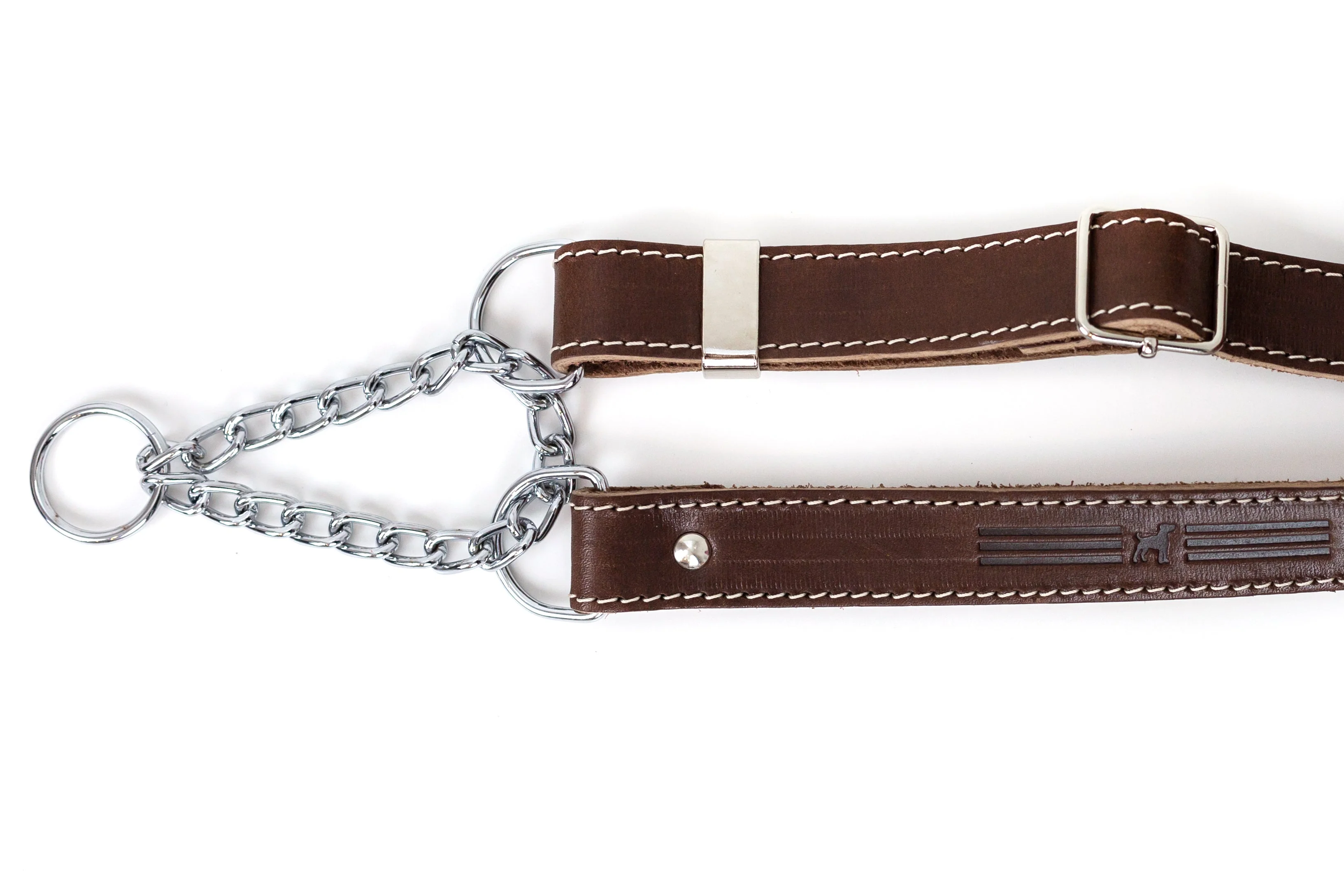 Martingale Chocolate Leather Dog Collar - Image 3