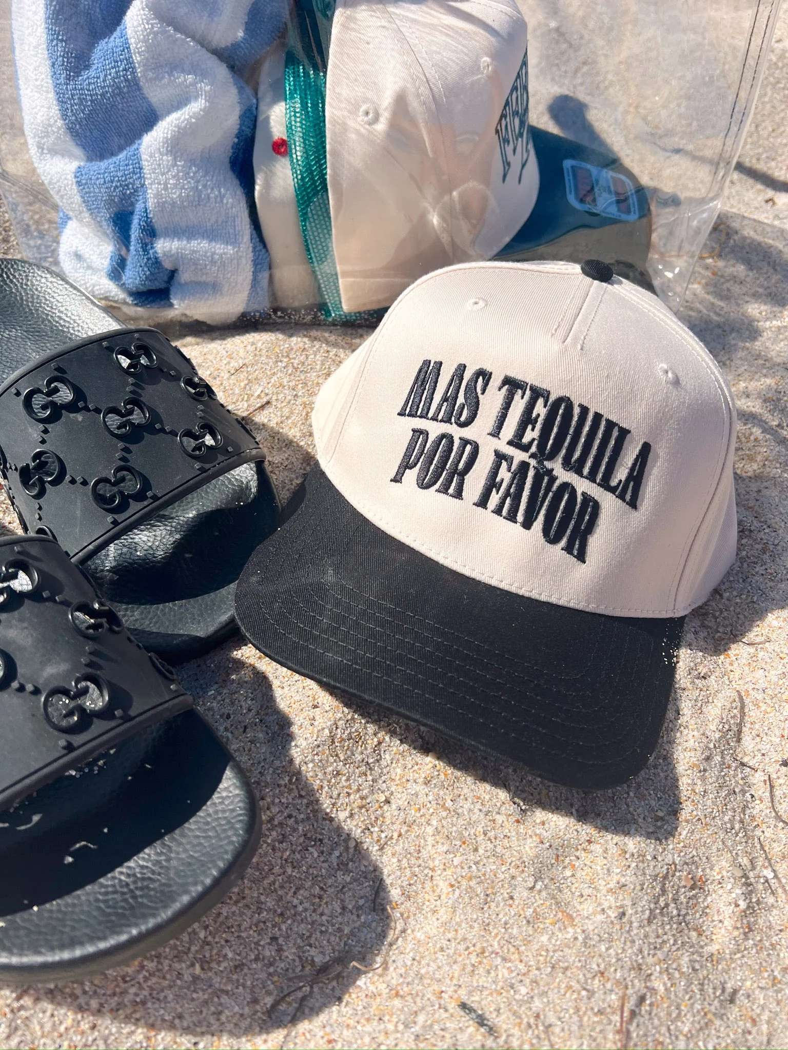Mas Tequila Por Favor Vintage Trucker Hat - Image 3