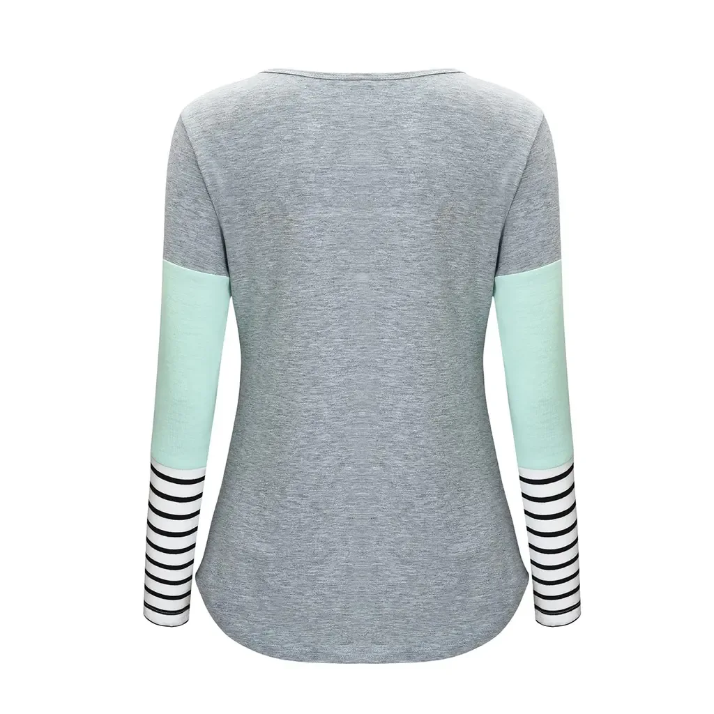 Maternity Nursing T-Shirt with Stitching and Long Sleeves - # BAGE211510102-NURSG - Image 4