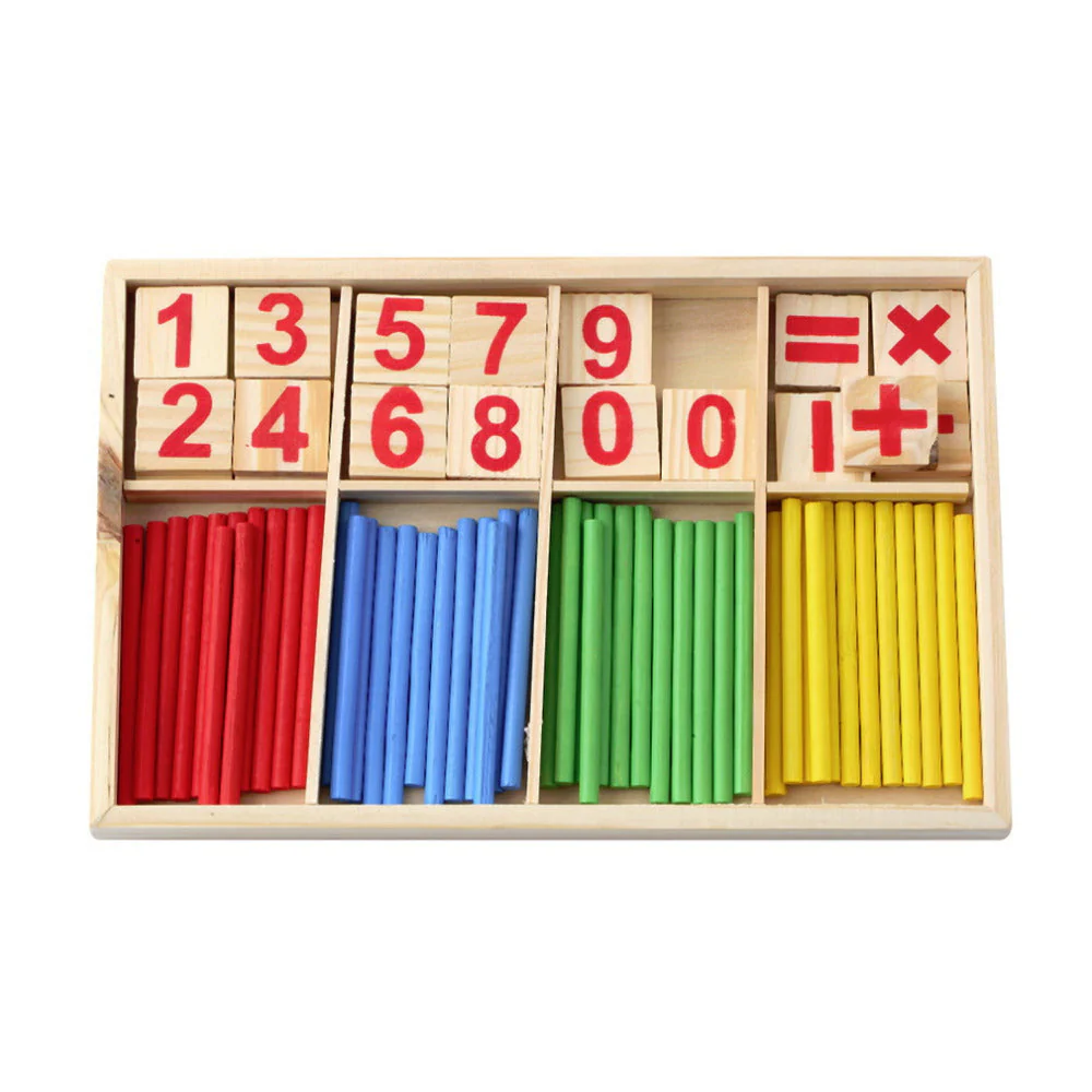 Math Manipulatives Wooden Counting Sticks Intelligence Montessori Math Wooden Color Calculation Education Enlightenment Toy - Image 3