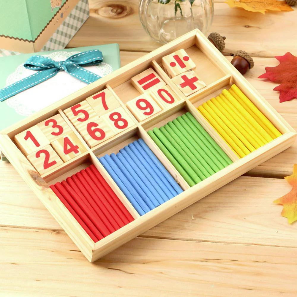 Math Manipulatives Wooden Counting Sticks Intelligence Montessori Math Wooden Color Calculation Education Enlightenment Toy - Image 7