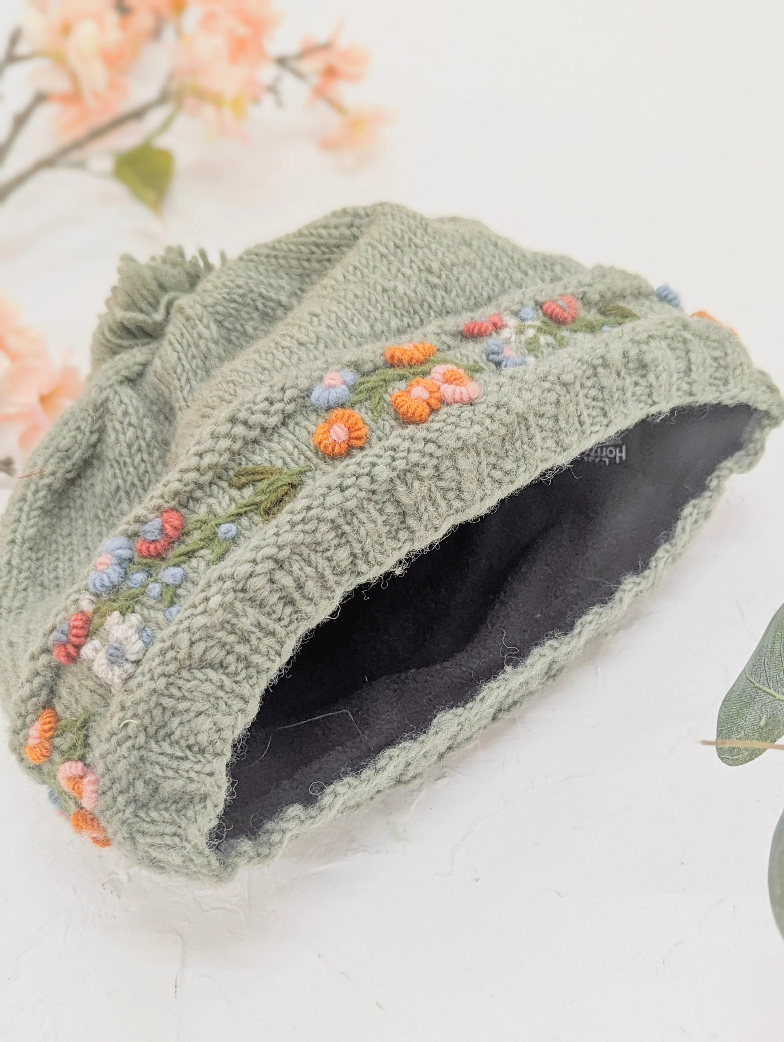 Mathilde Wool Knit Embroidered Hat - Image 10