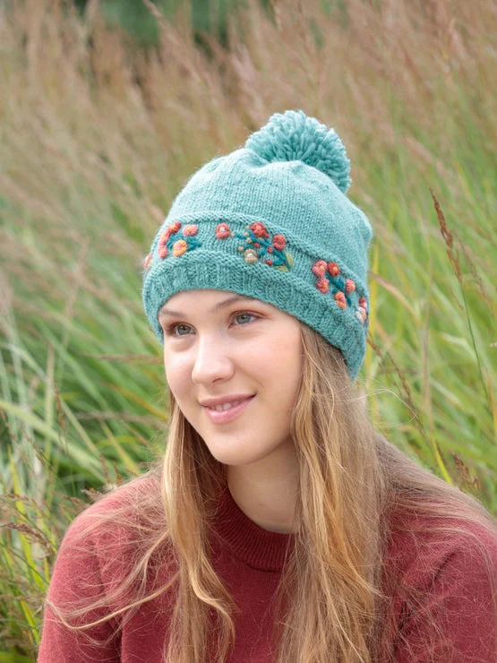 Mathilde Wool Knit Embroidered Hat - Image 2