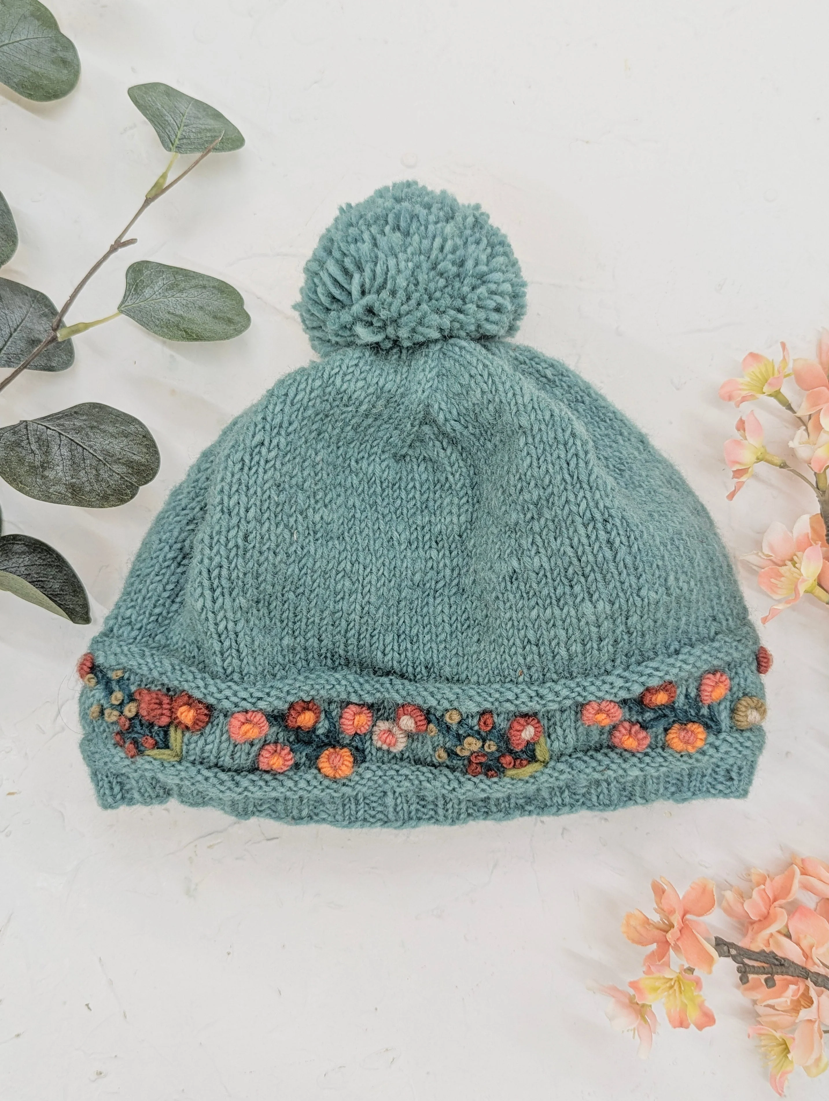 Mathilde Wool Knit Embroidered Hat - Image 3