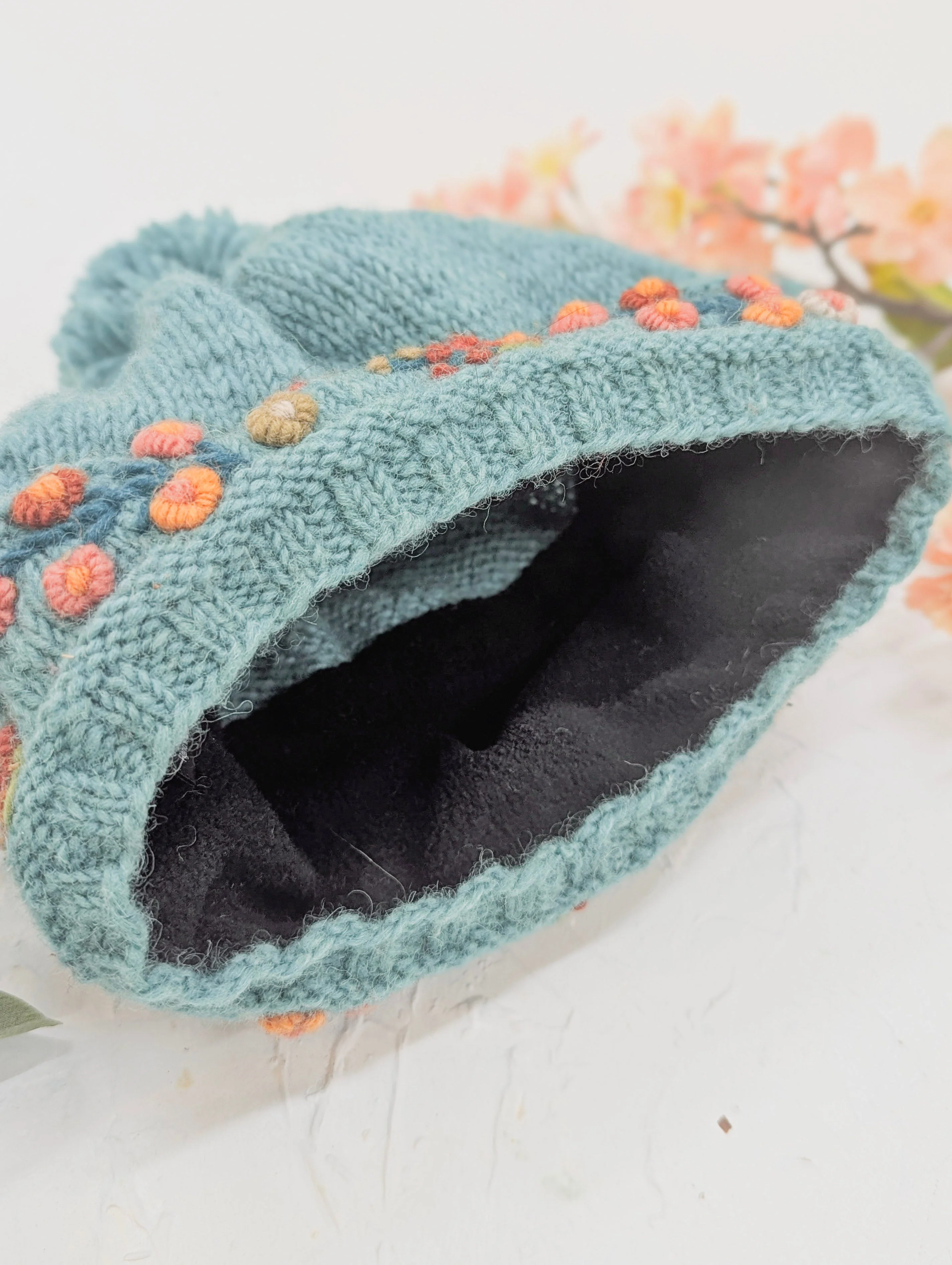 Mathilde Wool Knit Embroidered Hat - Image 5