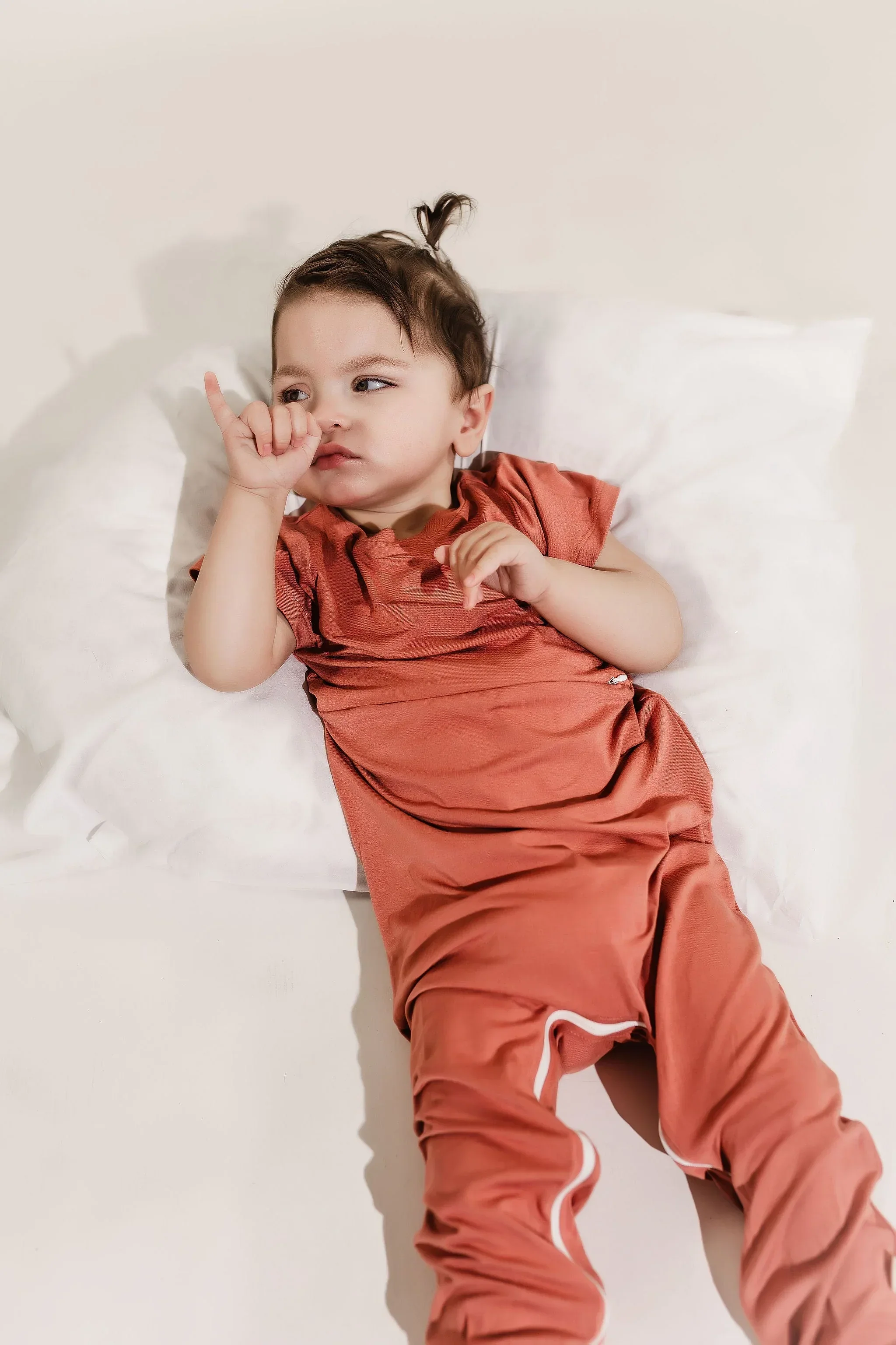 Mauve Bamboo Lyocell Romper with G-Tube Access - Image 2