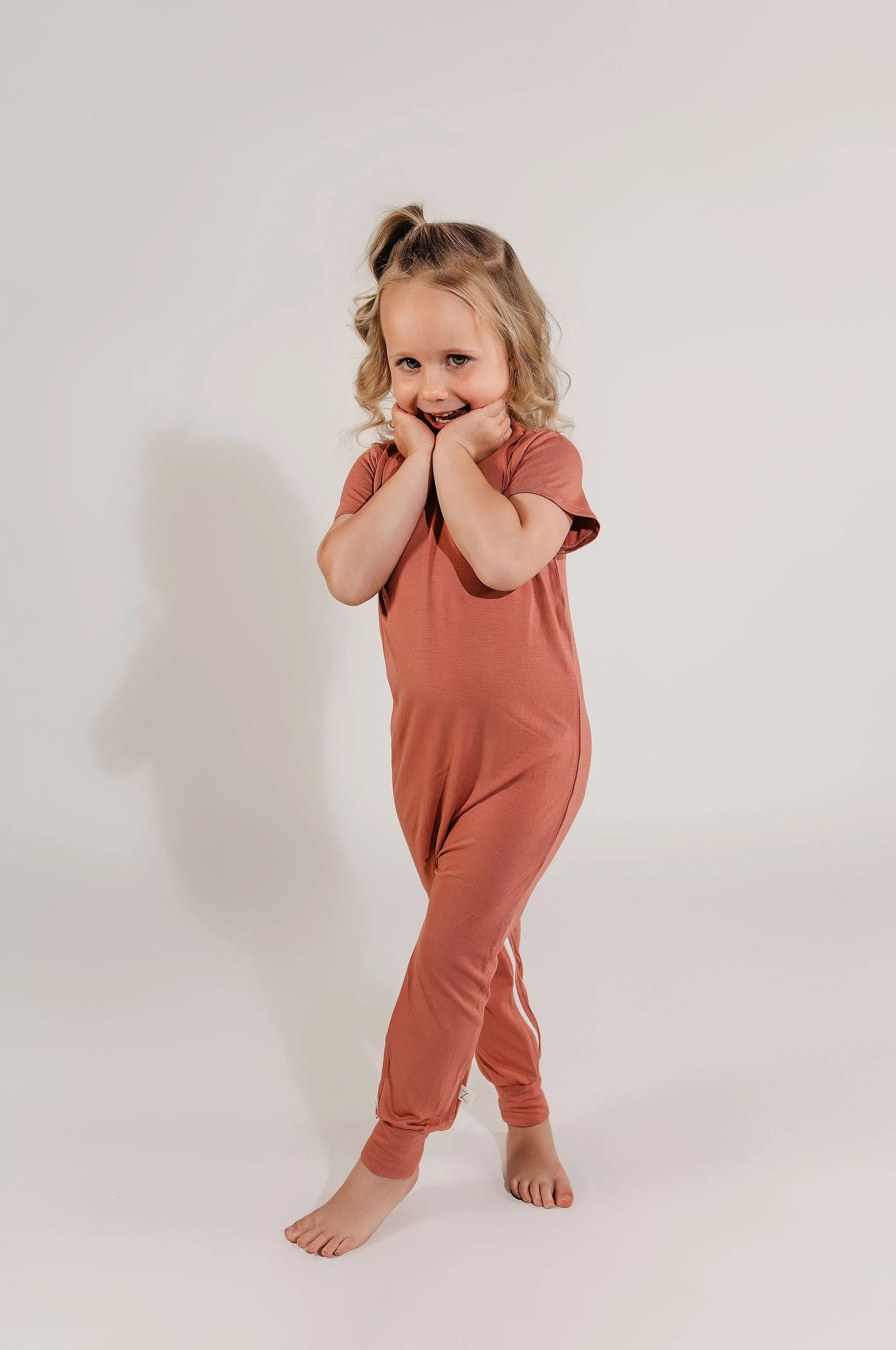 Mauve Bamboo Lyocell Zip Romper - Image 2