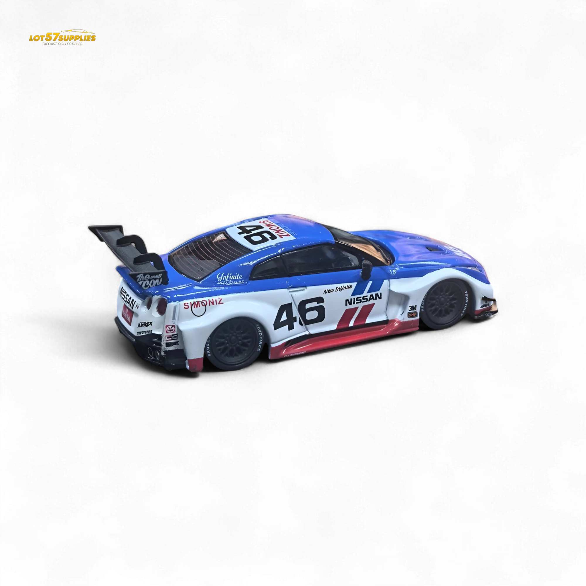 MC LB GTR R35 GT - BRE White Blue Top Livery 1:64 - Image 4