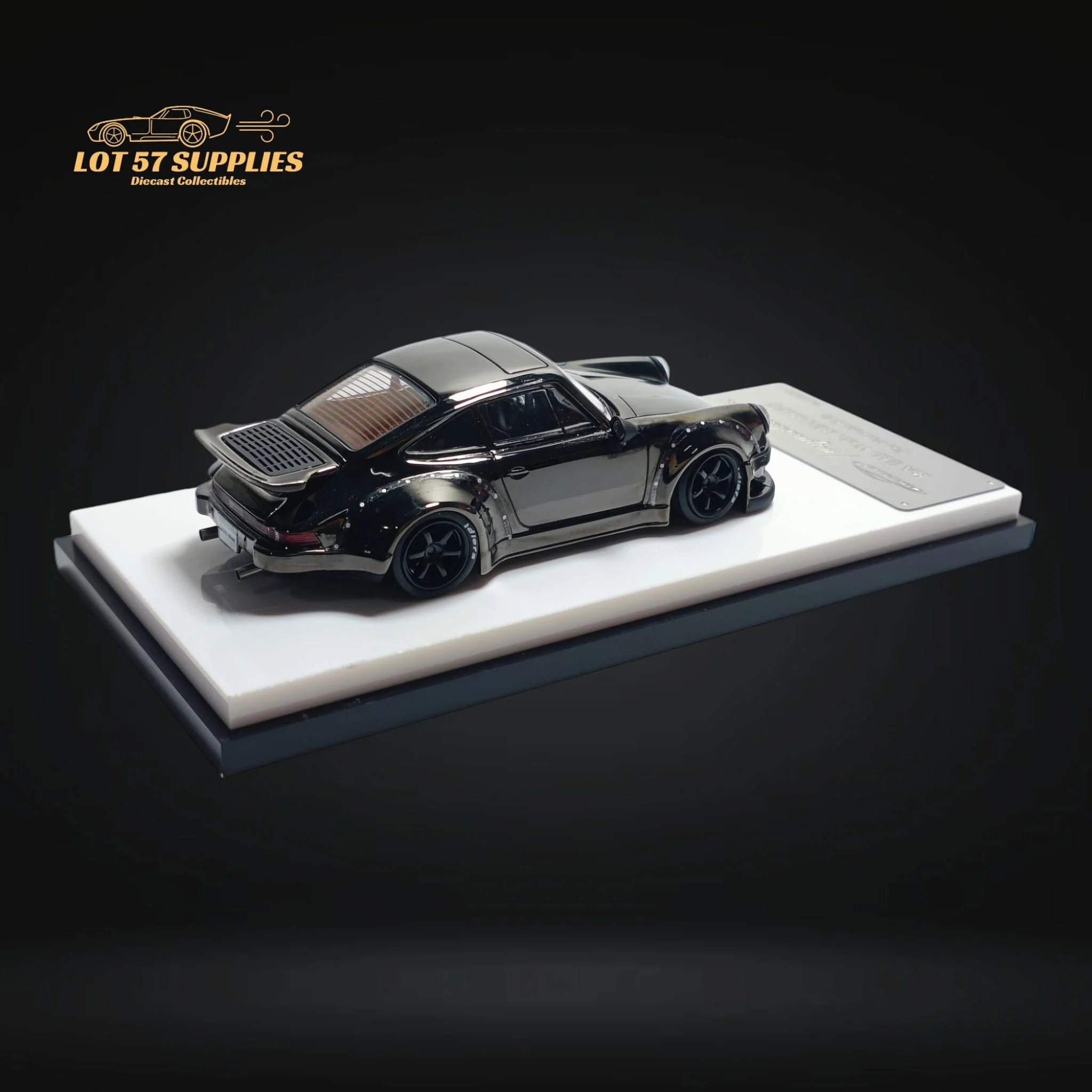 MC Porsche RWB 930 Chrome Gunmetal Gray 1:64 - Image 3