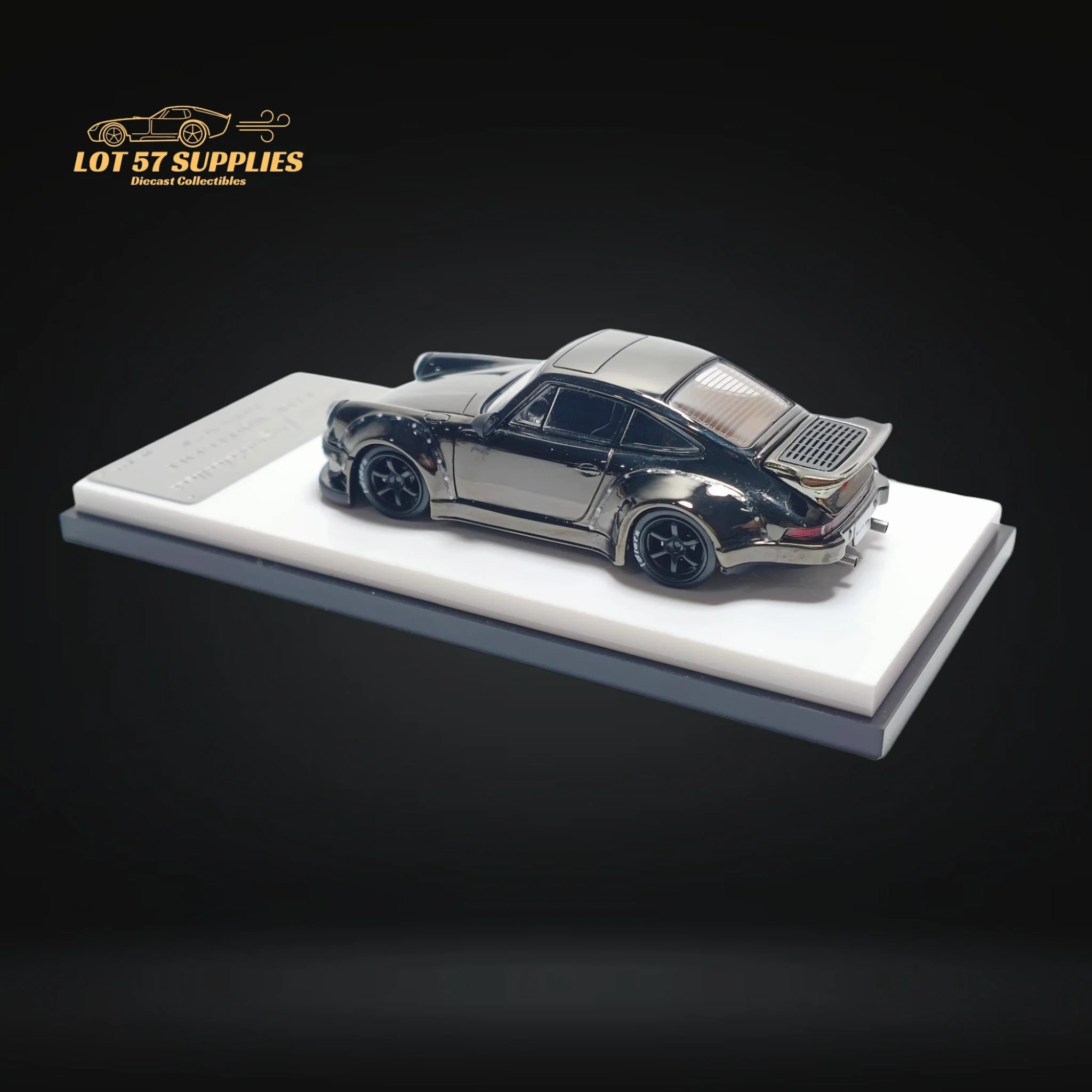 MC Porsche RWB 930 Chrome Gunmetal Gray 1:64 - Image 4