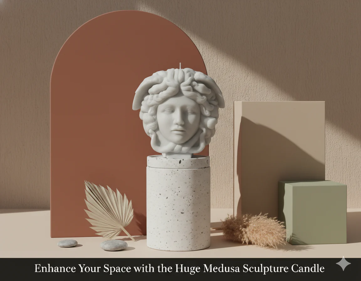 Medusa Sculpture Candle | Greek Mythology Art - Image 2