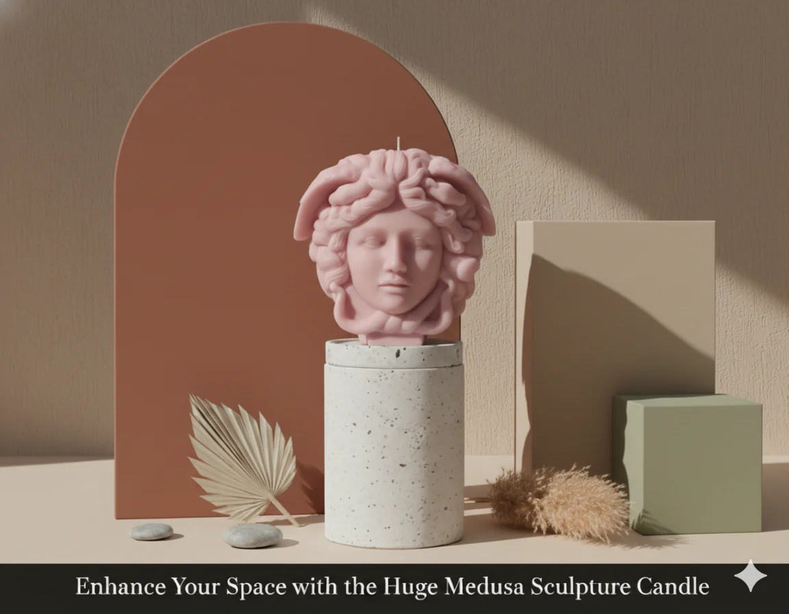 Medusa Sculpture Candle | Greek Mythology Art - Image 3