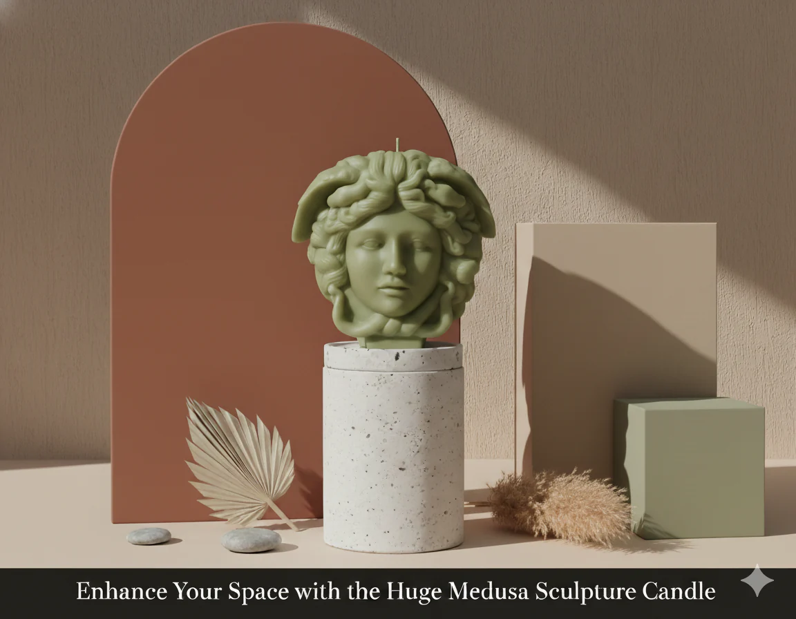 Medusa Sculpture Candle | Greek Mythology Art - Image 4
