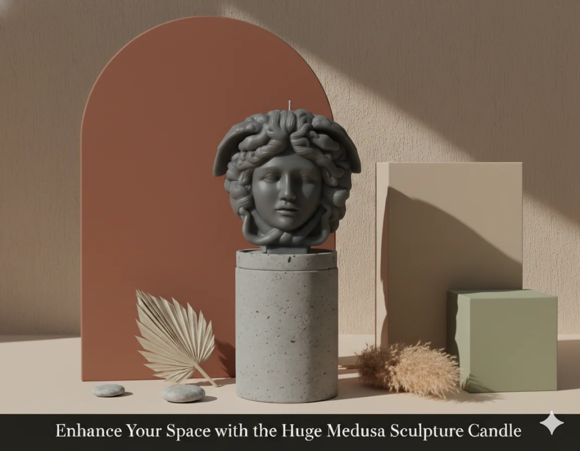 Medusa Sculpture Candle | Greek Mythology Art - Image 5