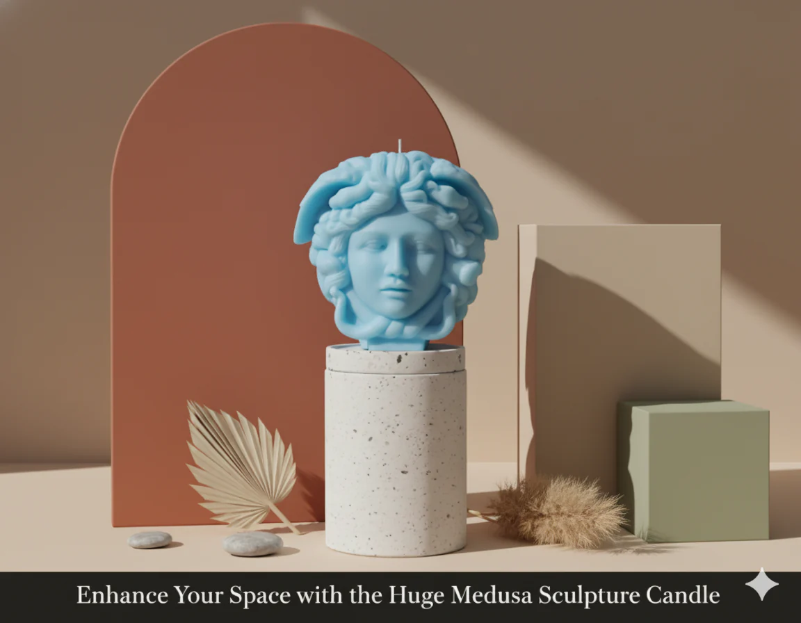 Medusa Sculpture Candle | Greek Mythology Art - Image 6