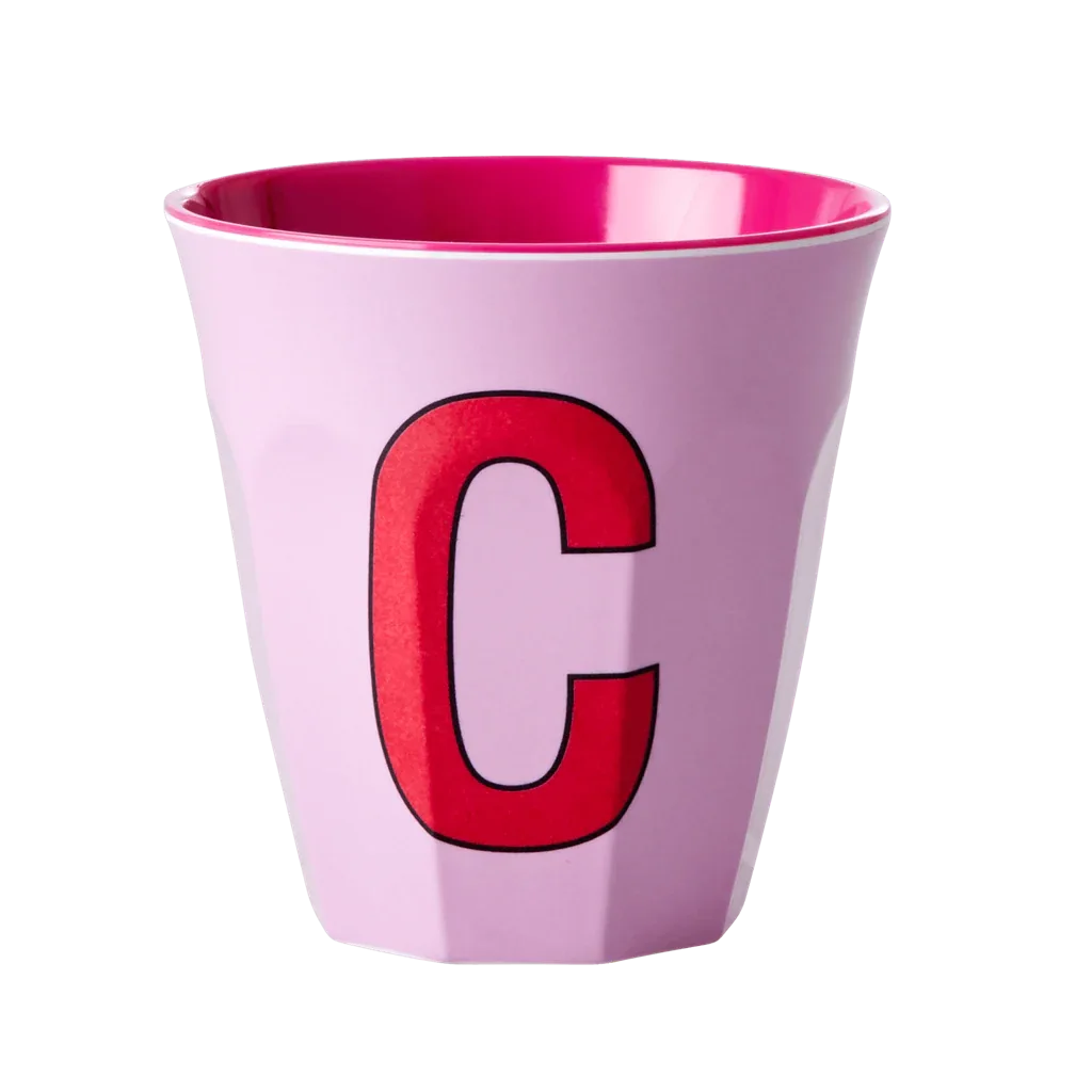 Melamine Cup - Medium with Alphabet in Pinkish Colors | Letter C - Image 2