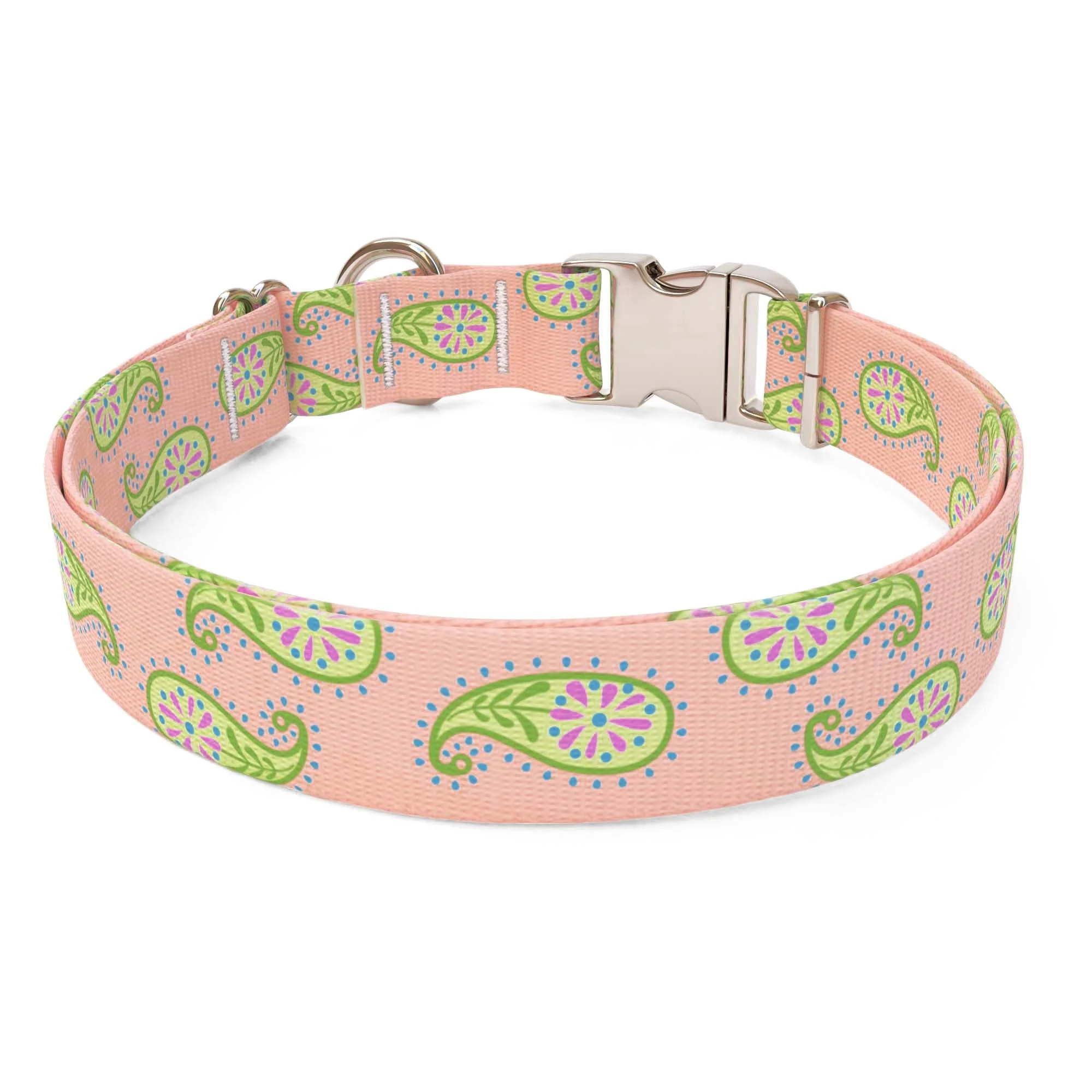 Melon Paisley Dog Collar - Image 2