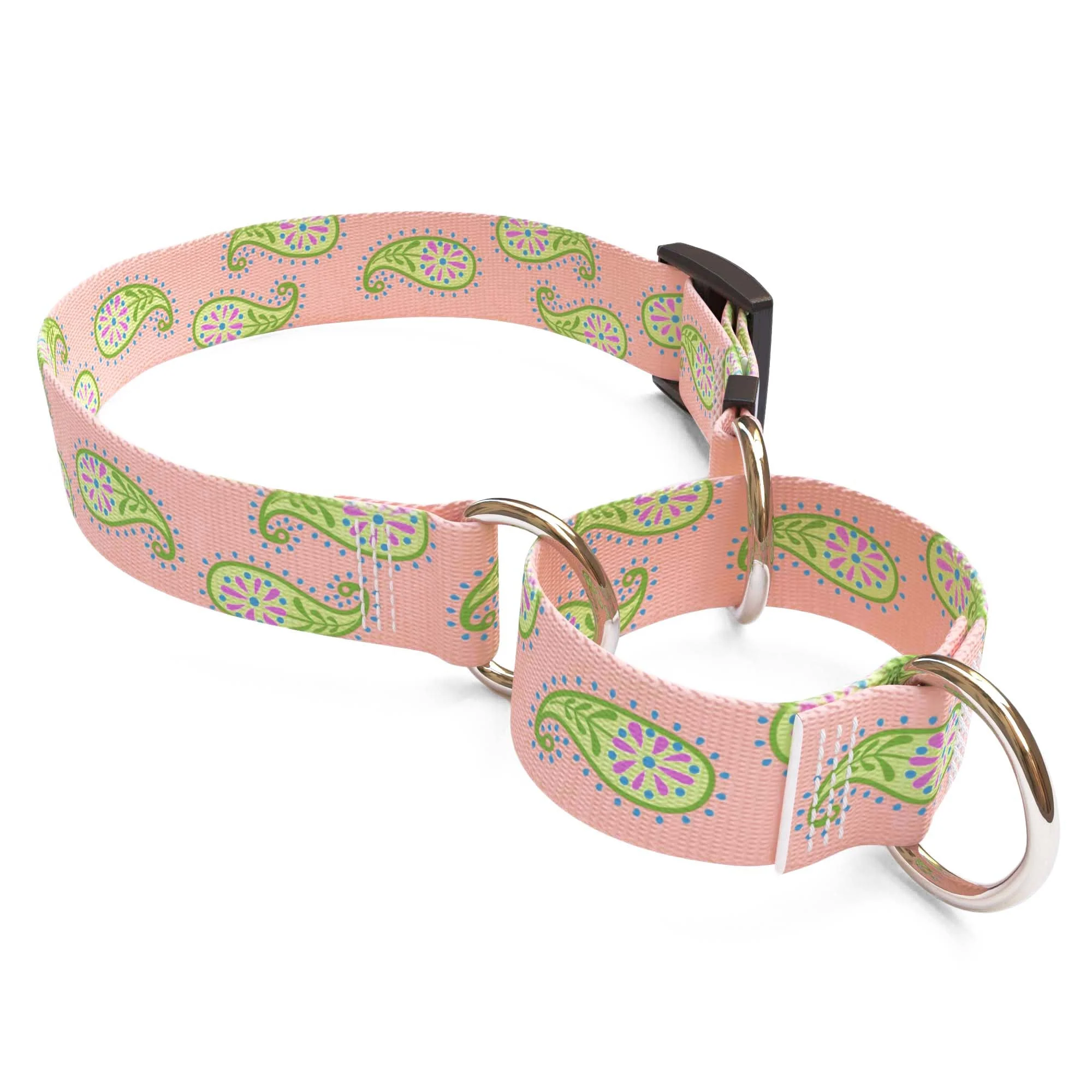 Melon Paisley Dog Collar - Image 3