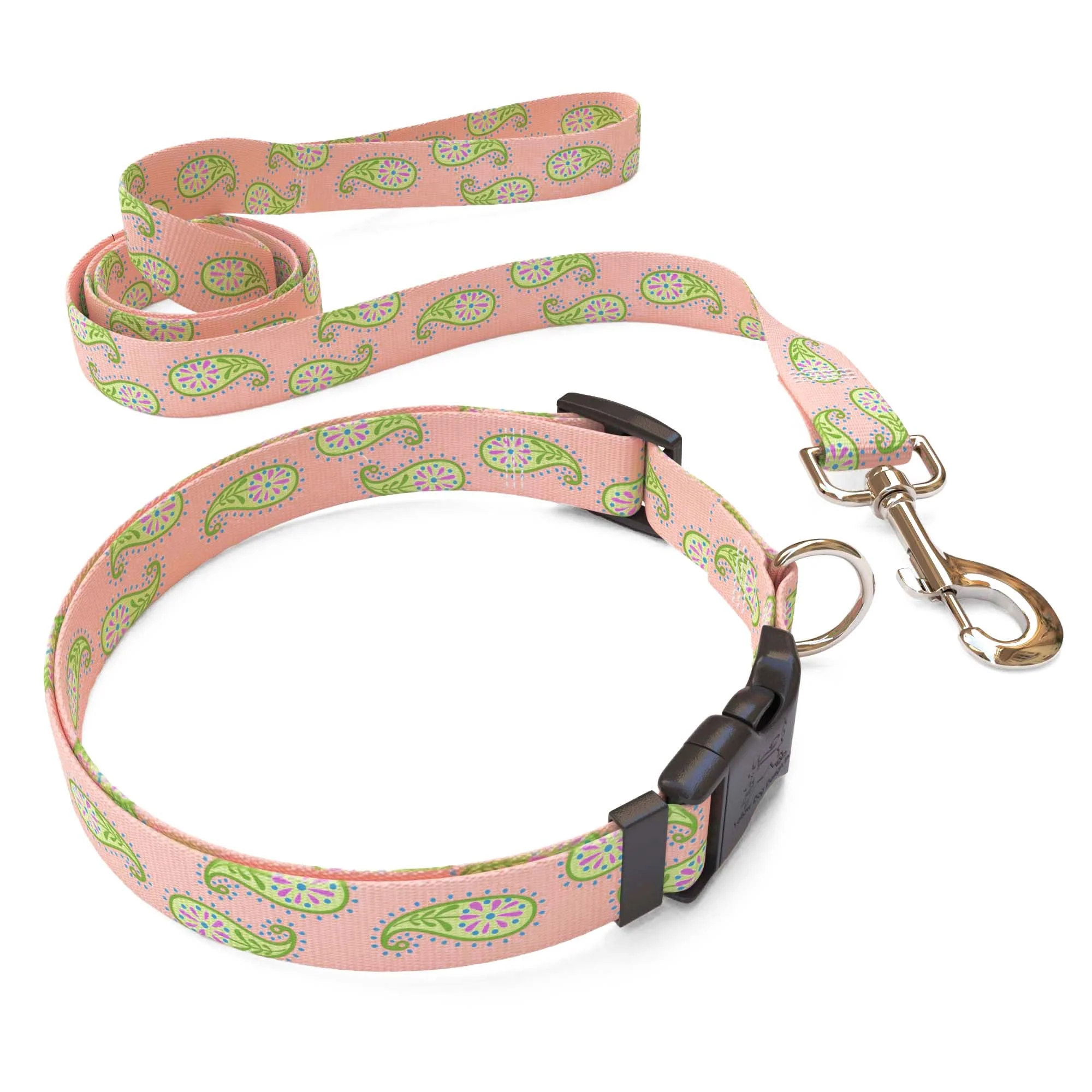 Melon Paisley Dog Collar - Image 4